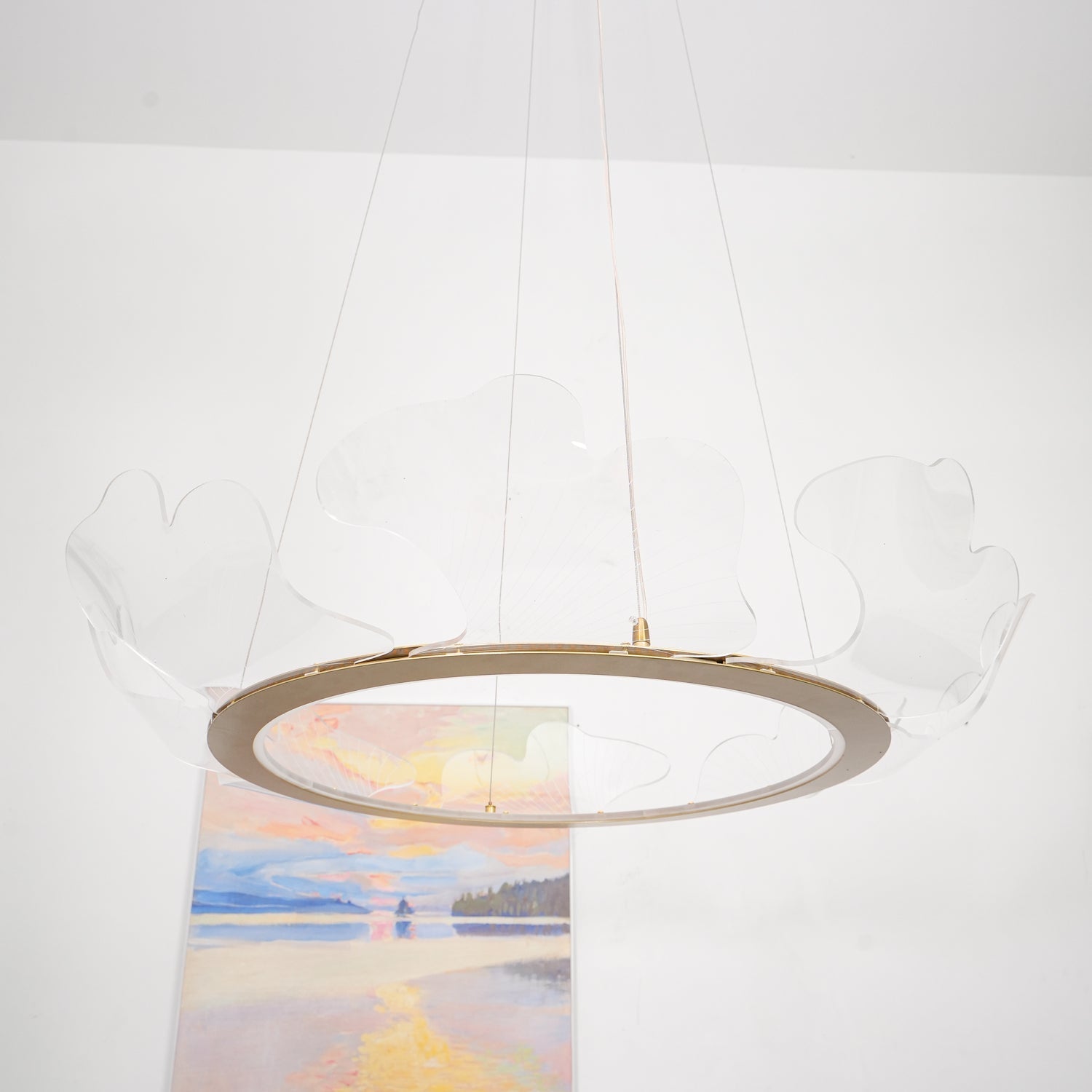 Lustra Pendant Lamp Frosted Acrylic Floral Ring - Letslighting