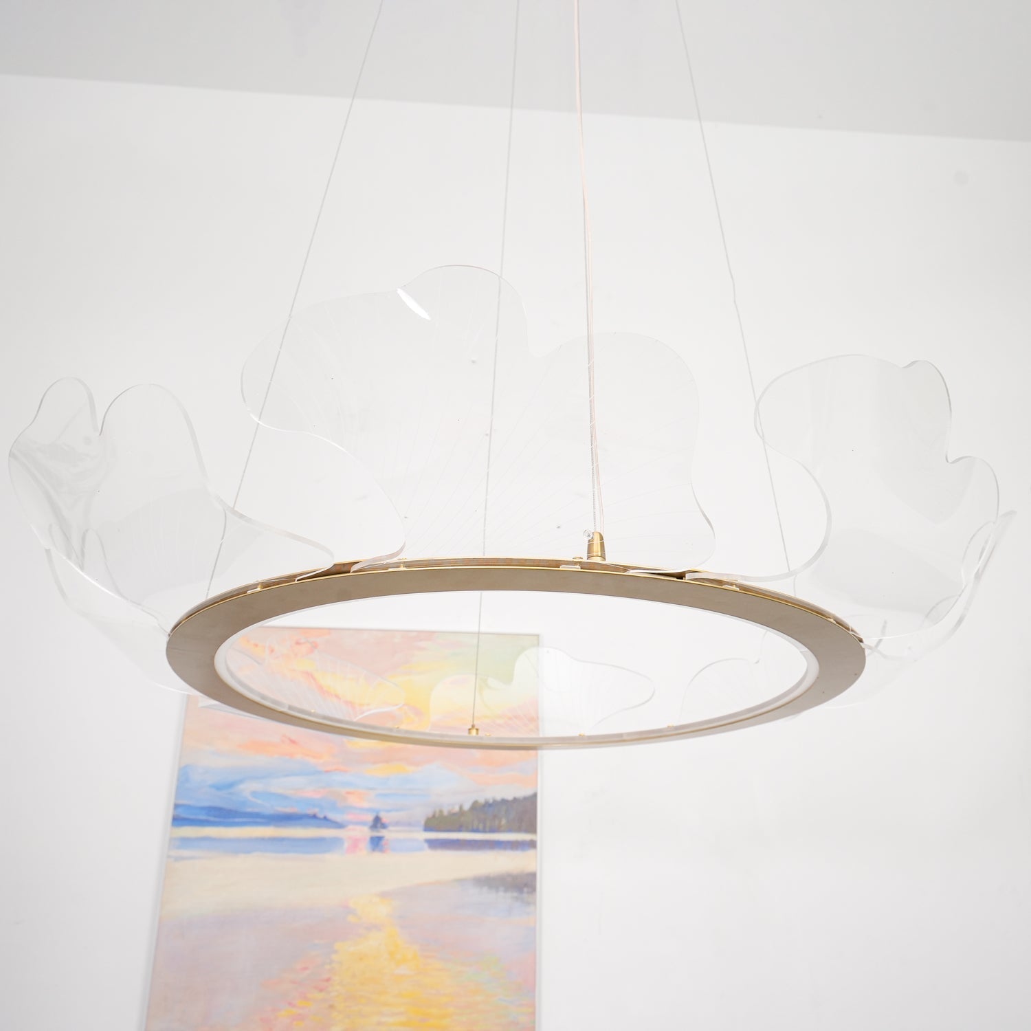 Lustra Pendant Lamp Frosted Acrylic Floral Ring - Letslighting