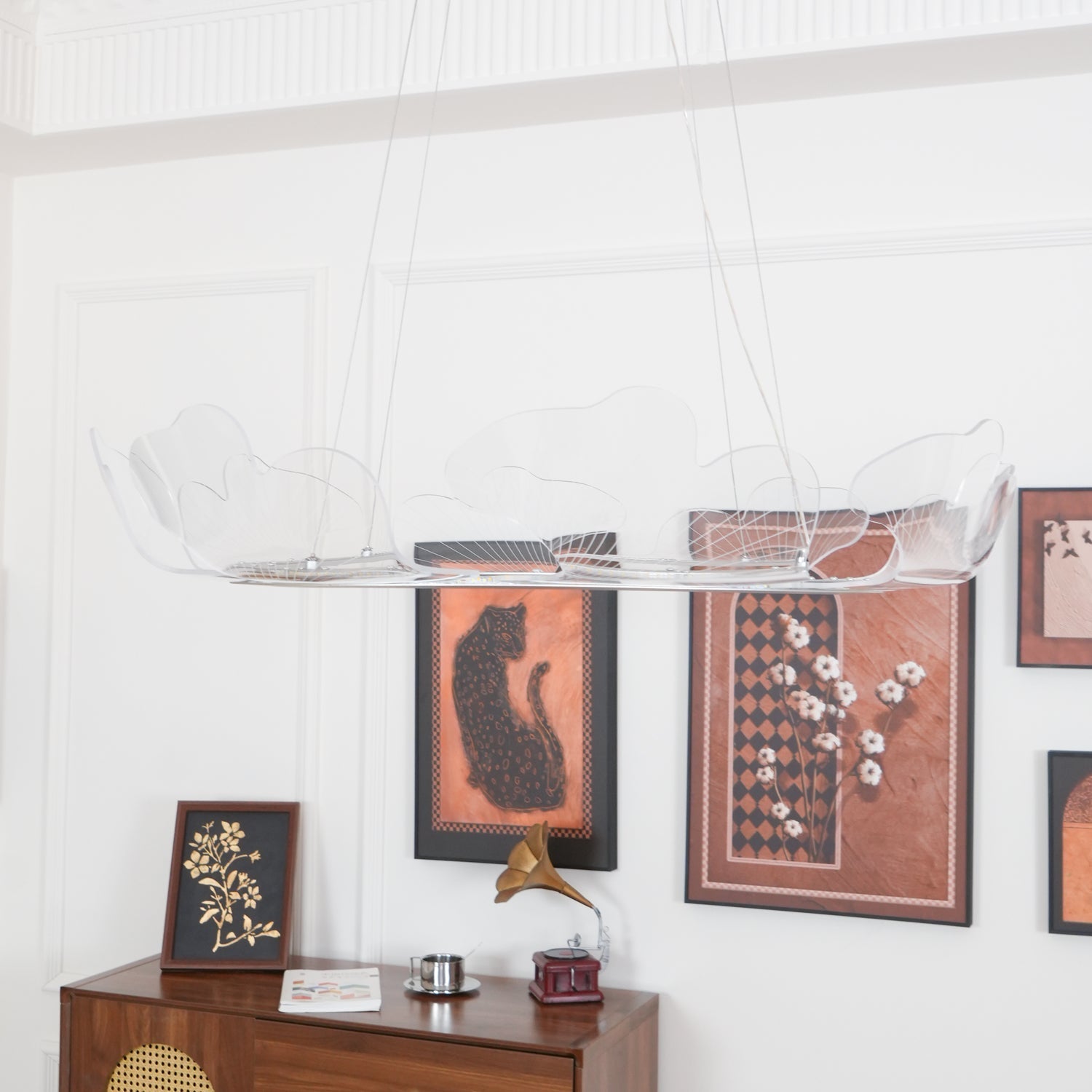 Lustra Pendant Lamp Frosted Acrylic Floral Ring - Letslighting