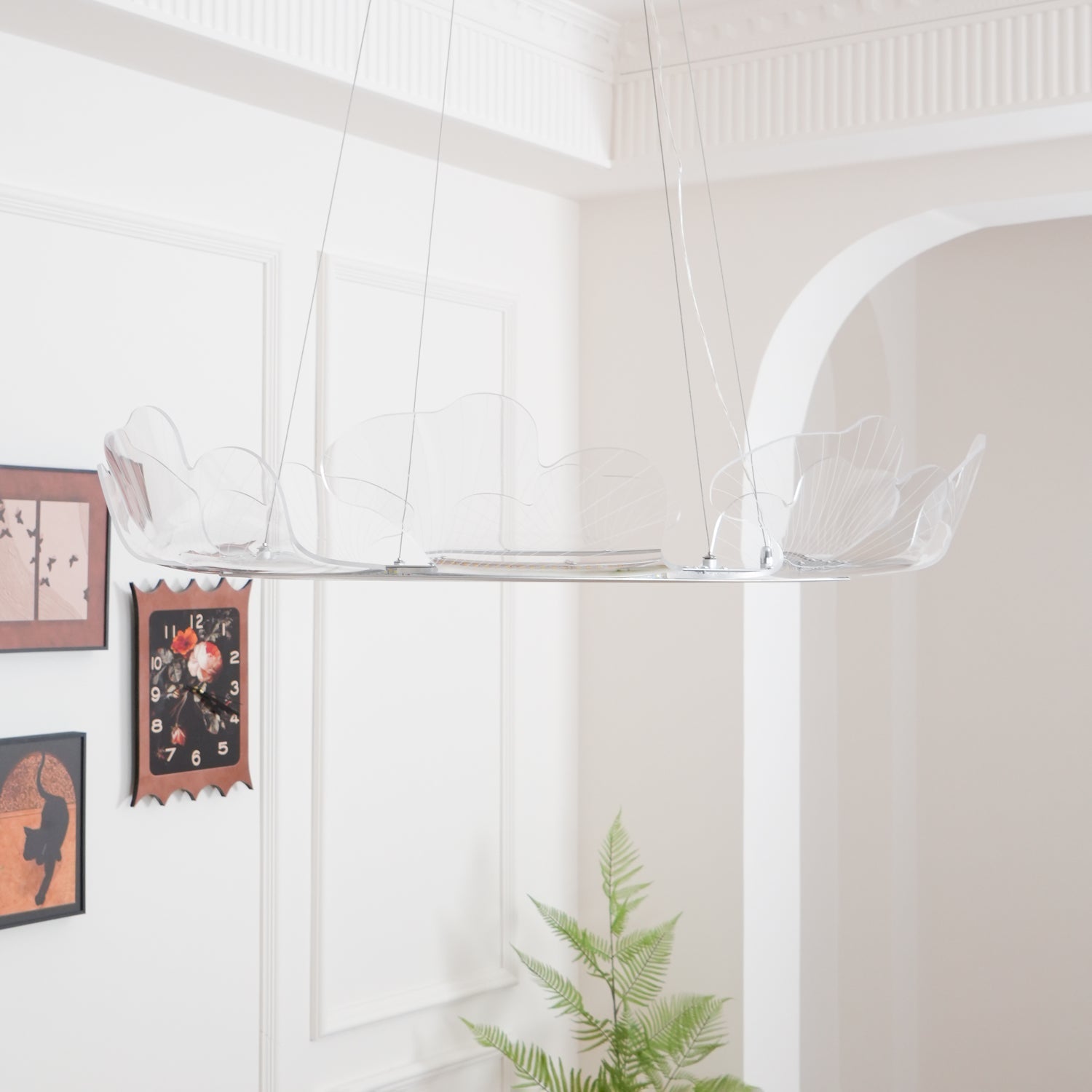 Lustra Pendant Lamp Frosted Acrylic Floral Ring - Letslighting