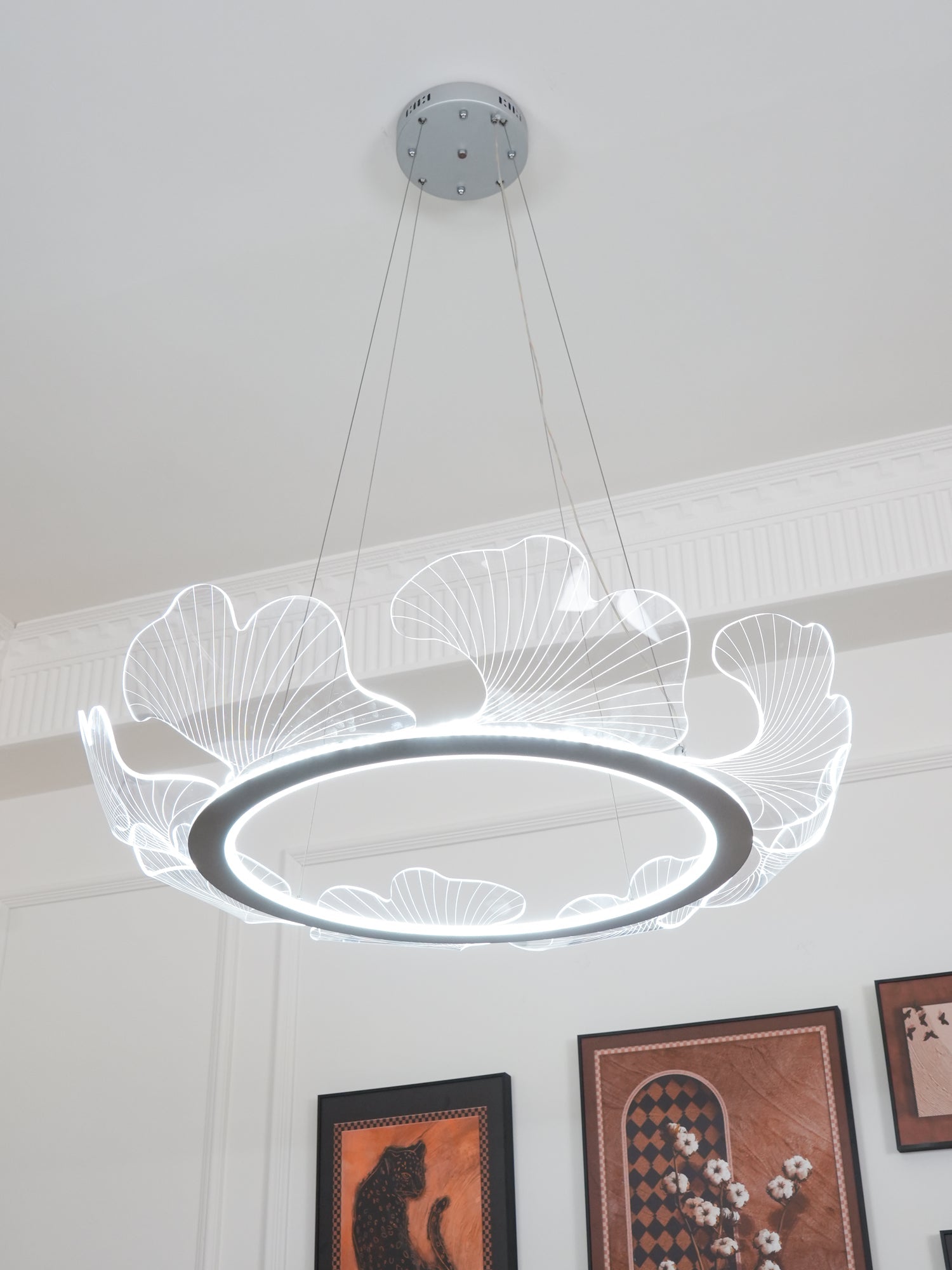 Lustra Pendant Lamp Frosted Acrylic Floral Ring - Letslighting