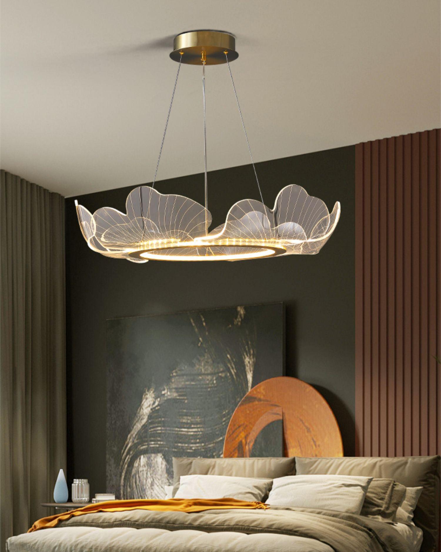 Lustra Pendant Lamp Frosted Acrylic Floral Ring - Letslighting
