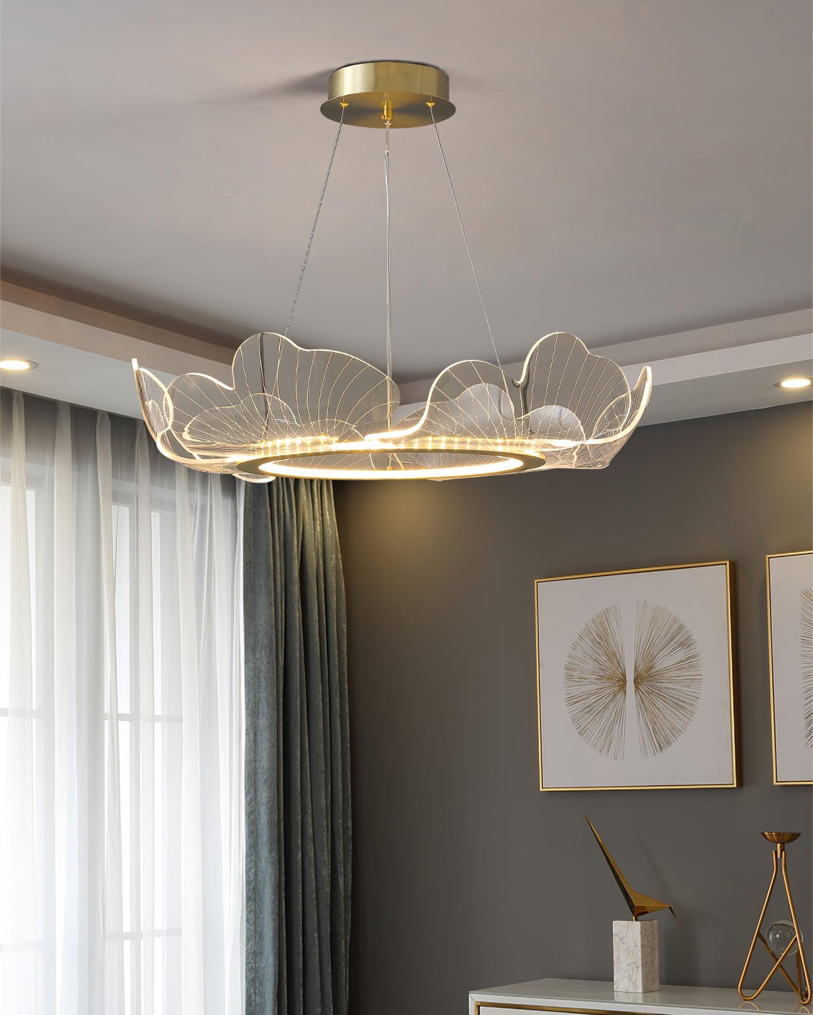 Lustra Pendant Lamp Frosted Acrylic Floral Ring - Letslighting