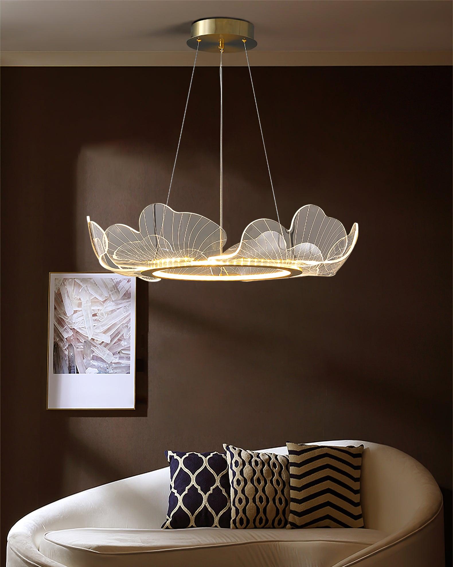 Lustra Pendant Lamp Frosted Acrylic Floral Ring - Letslighting