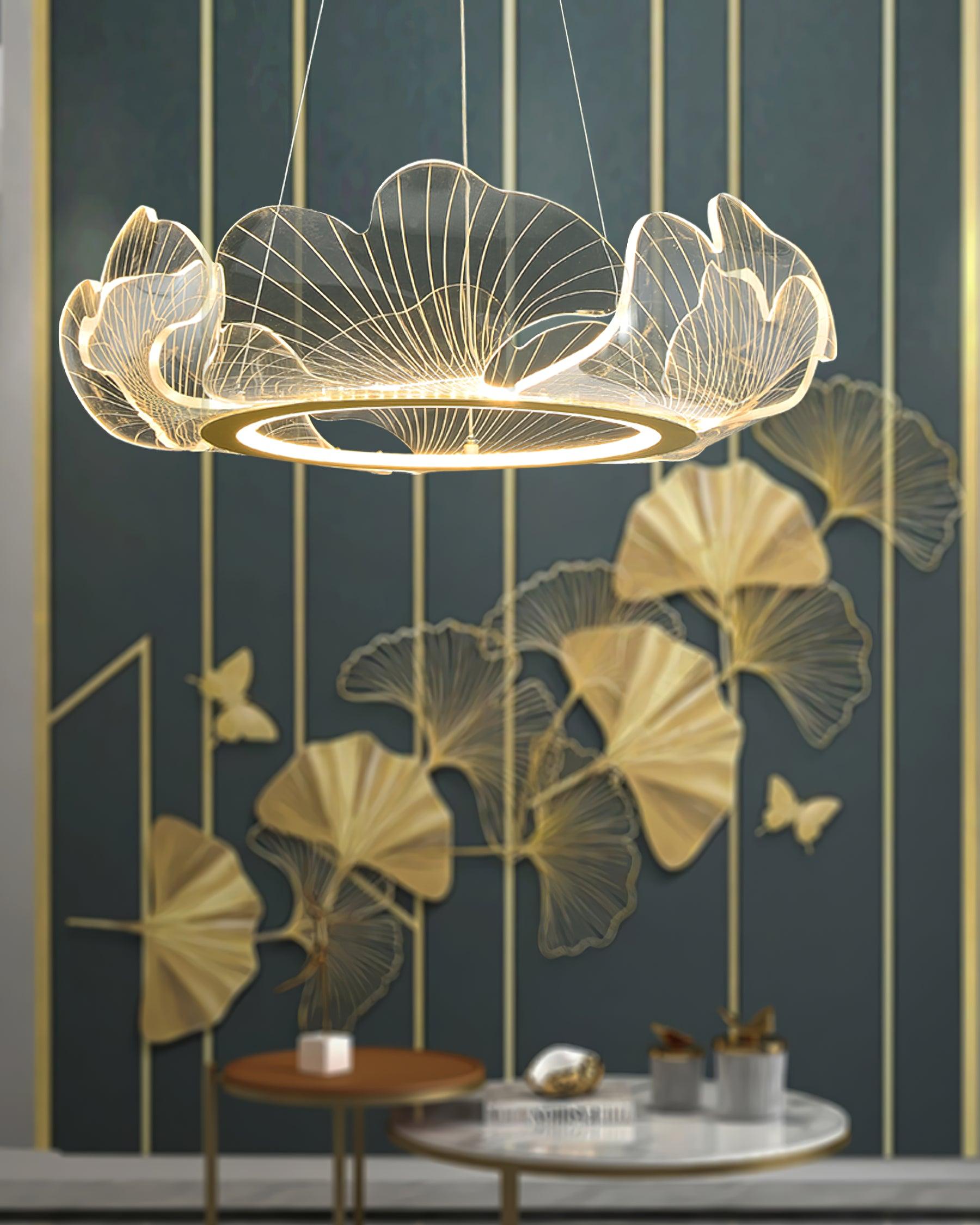 Lustra Pendant Lamp Frosted Acrylic Floral Ring - Letslighting