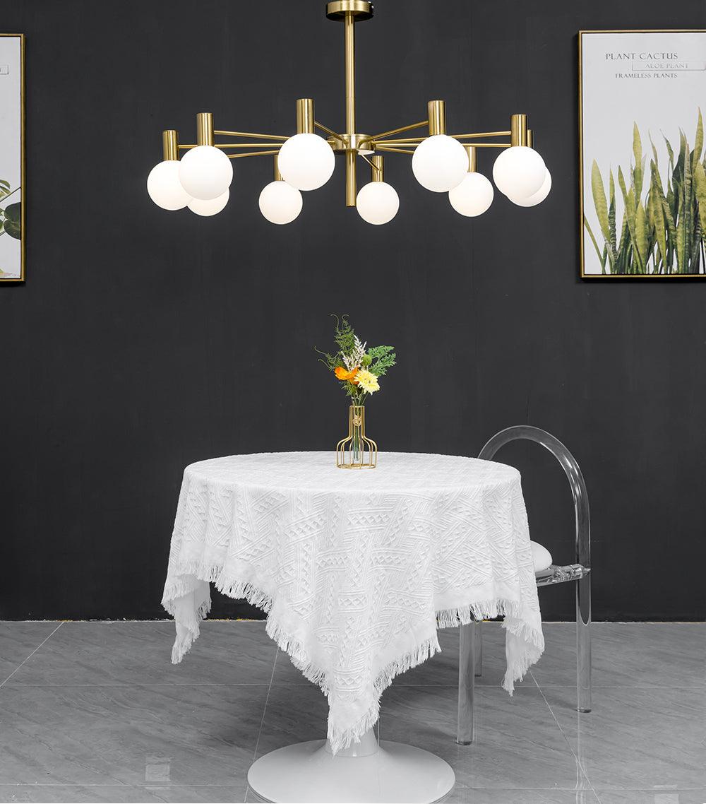 Lustra Chandelier Globe Glass Gold Frame Modern - Letslighting