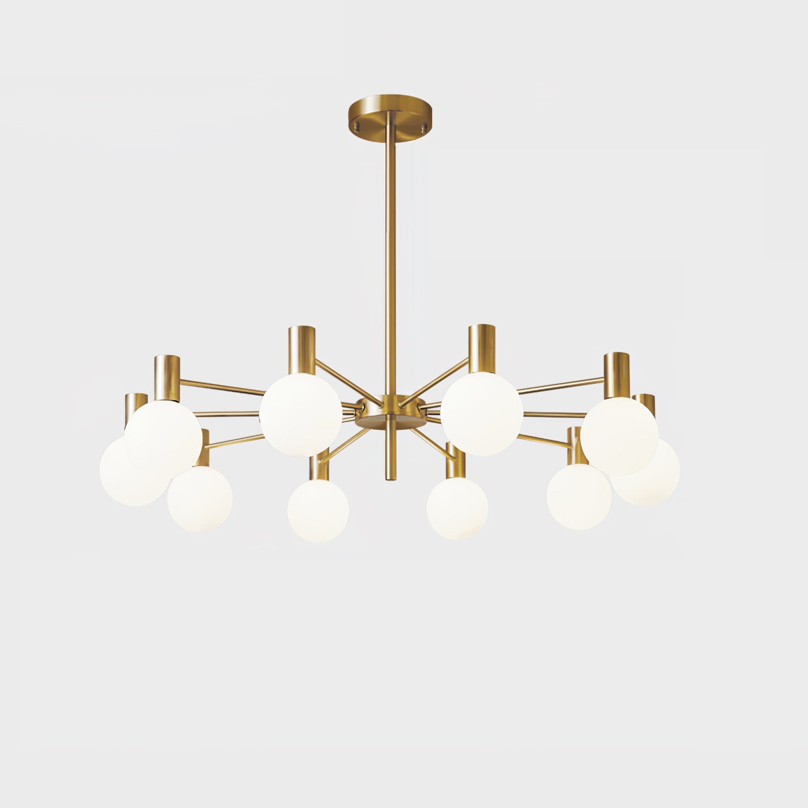 Lustra Chandelier Globe Glass Gold Frame Modern - Letslighting