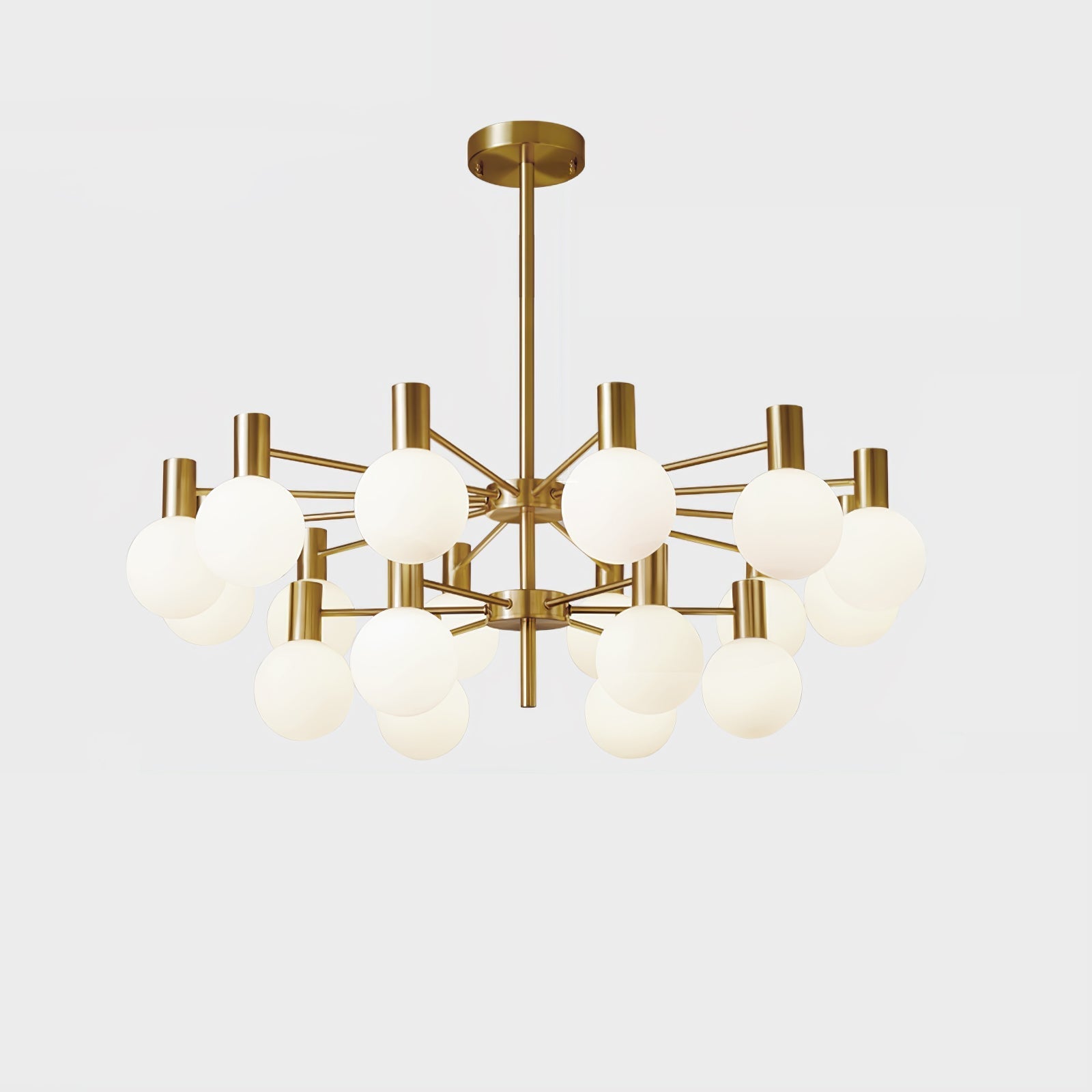 Lustra Chandelier Globe Glass Gold Frame Modern - Letslighting