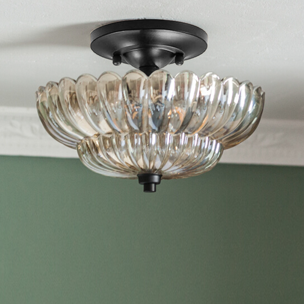 Arisha Modern Umbrella Glass Flush Mount Ceiling Light - Letslighting