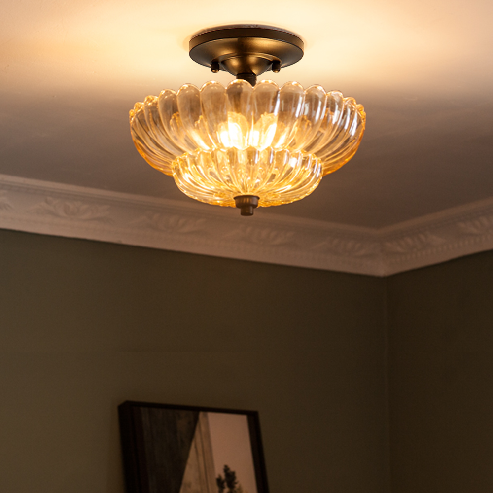Arisha Modern Umbrella Glass Flush Mount Ceiling Light - Letslighting