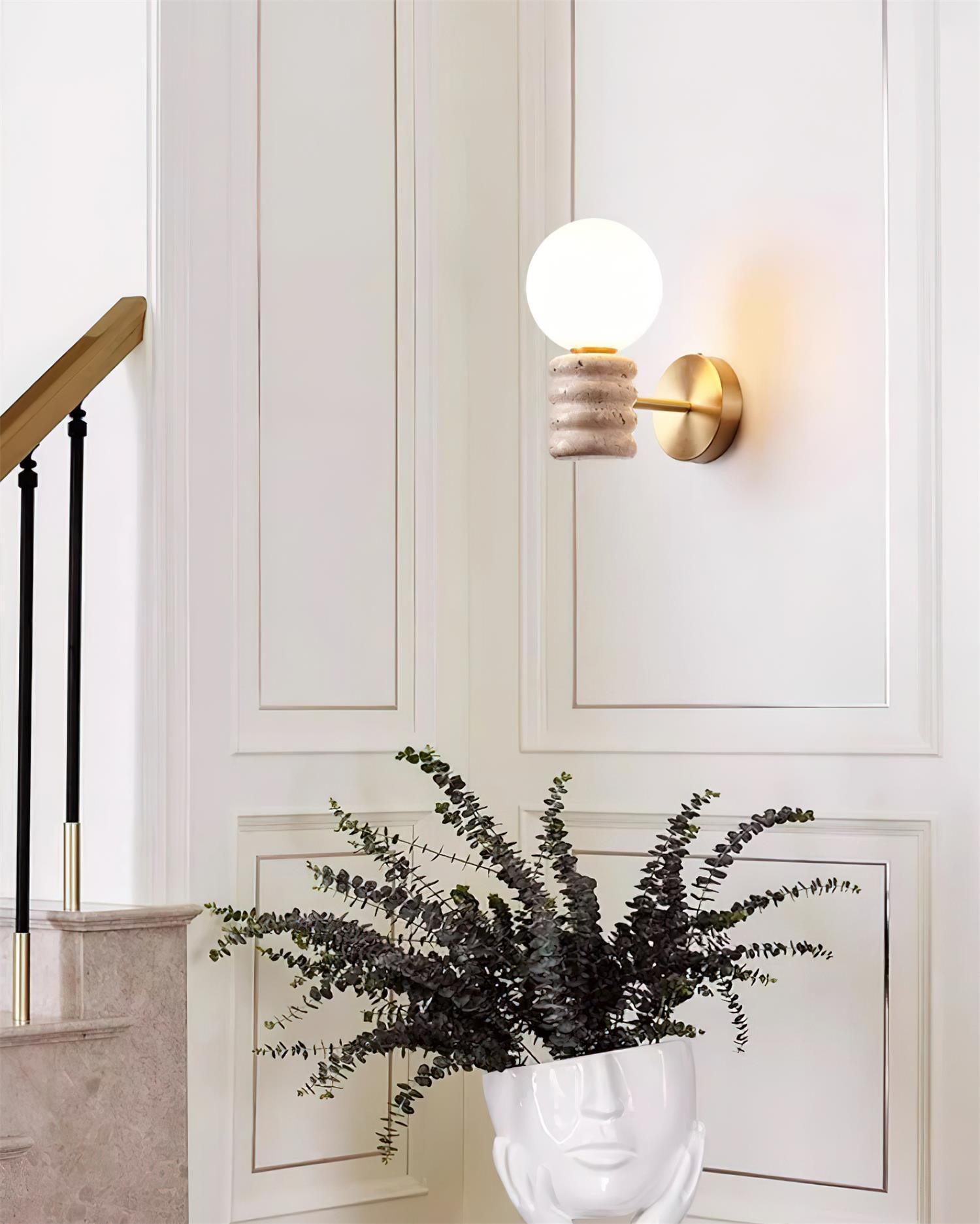 Calenne Wall Lamp Travertine - Letslighting