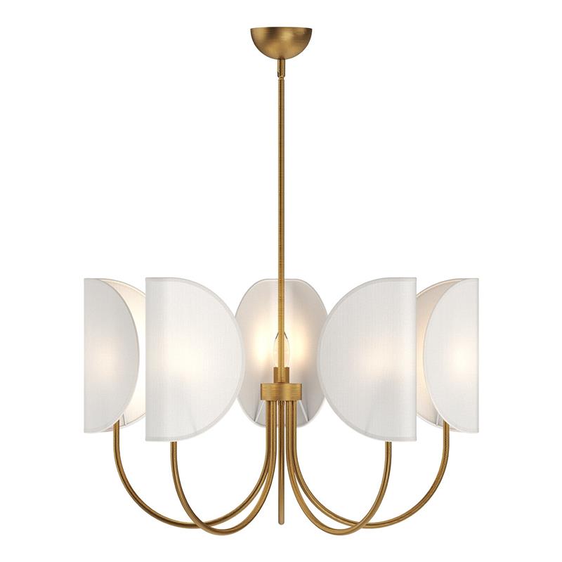Unoryra Traditional Leaf Brass Fabric Chandelier - Letslighting