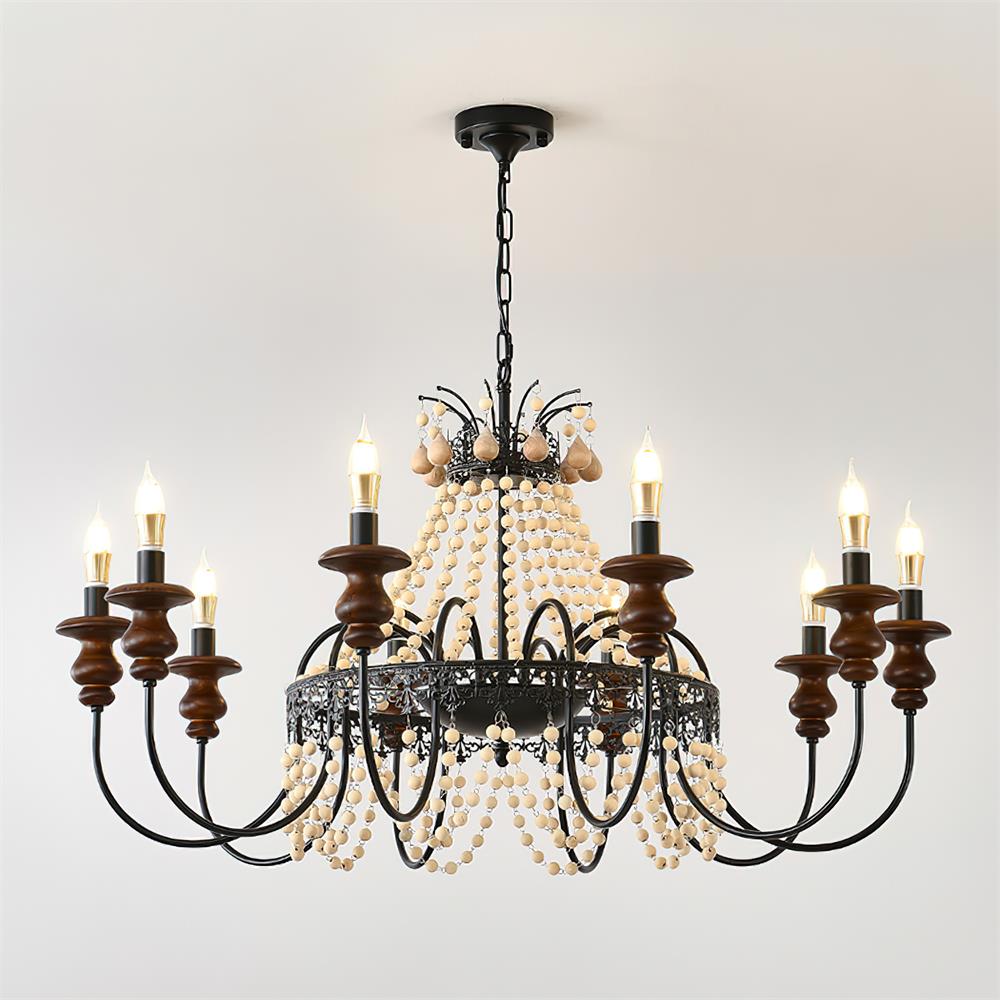 Seraphine Chandelier Beaded Rustic Elegance - Letslighting
