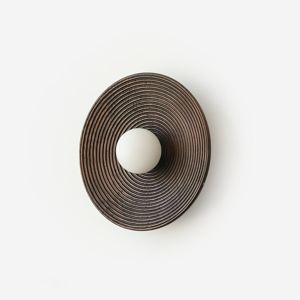 Serena Wall Lamp Wood Round Minimalist - Letslighting