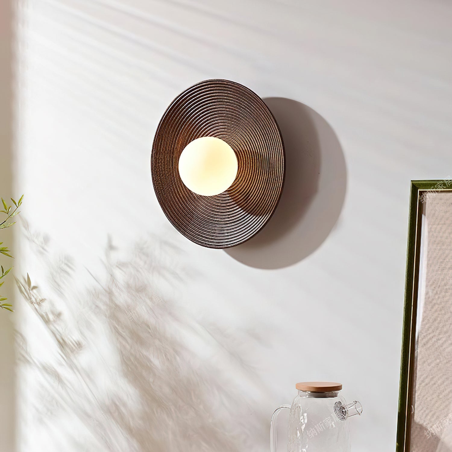 Serena Wall Lamp Wood Round Minimalist - Letslighting