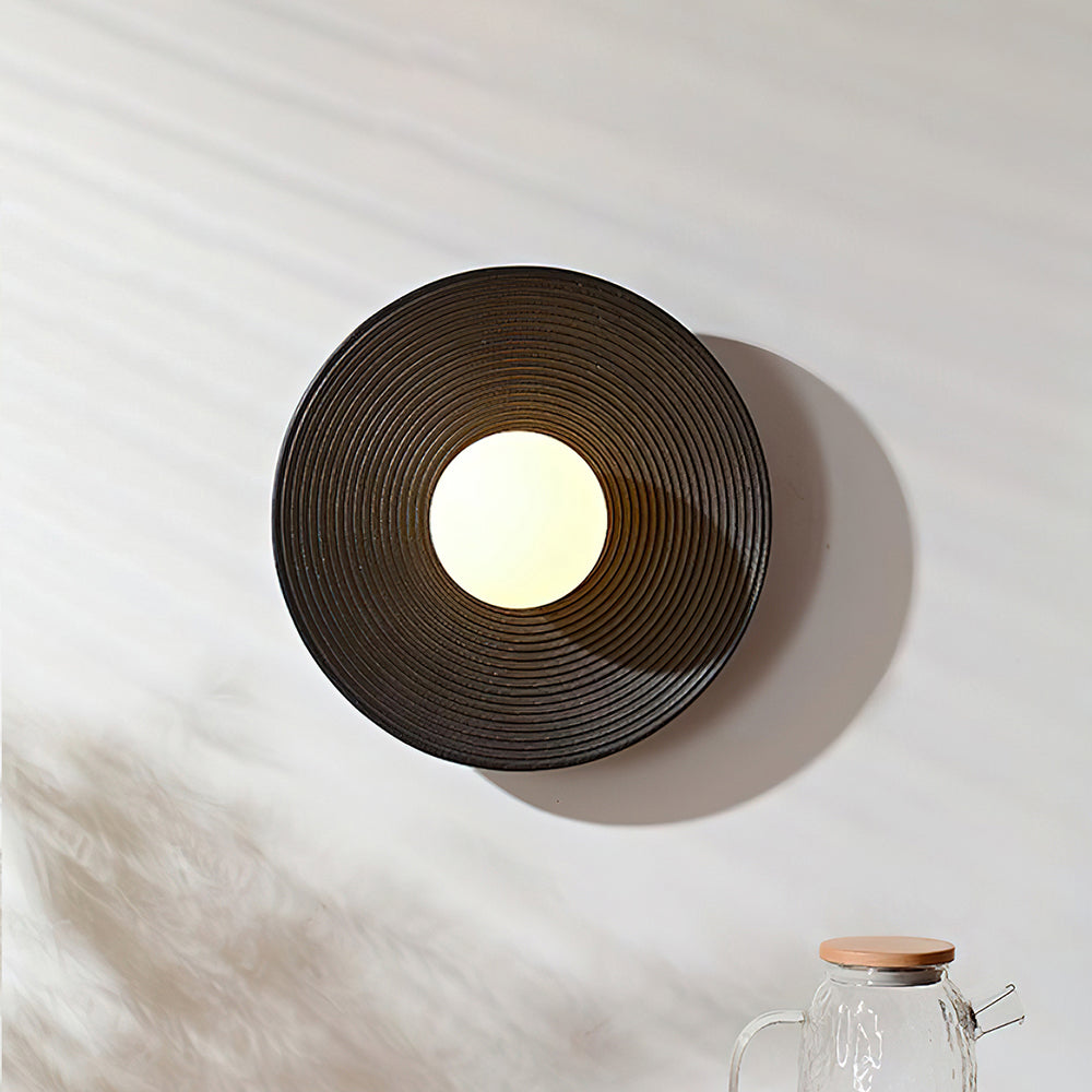 Serena Wall Lamp Wood Round Minimalist - Letslighting