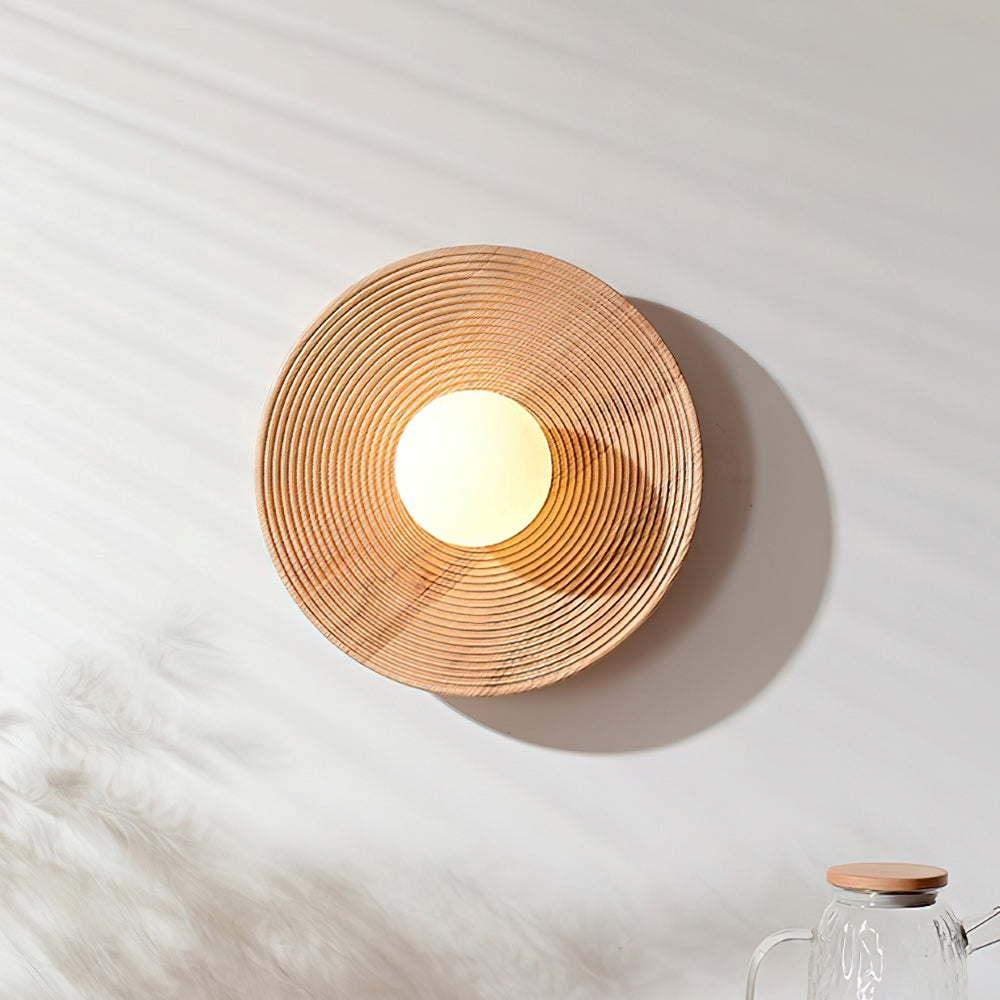 Serena Wall Lamp Wood Round Minimalist - Letslighting