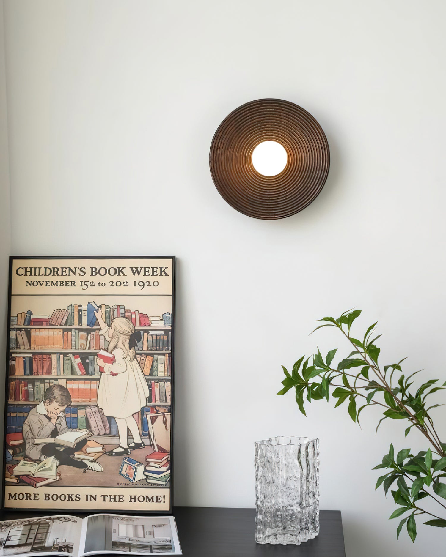 Serena Wall Lamp Wood Round Minimalist - Letslighting