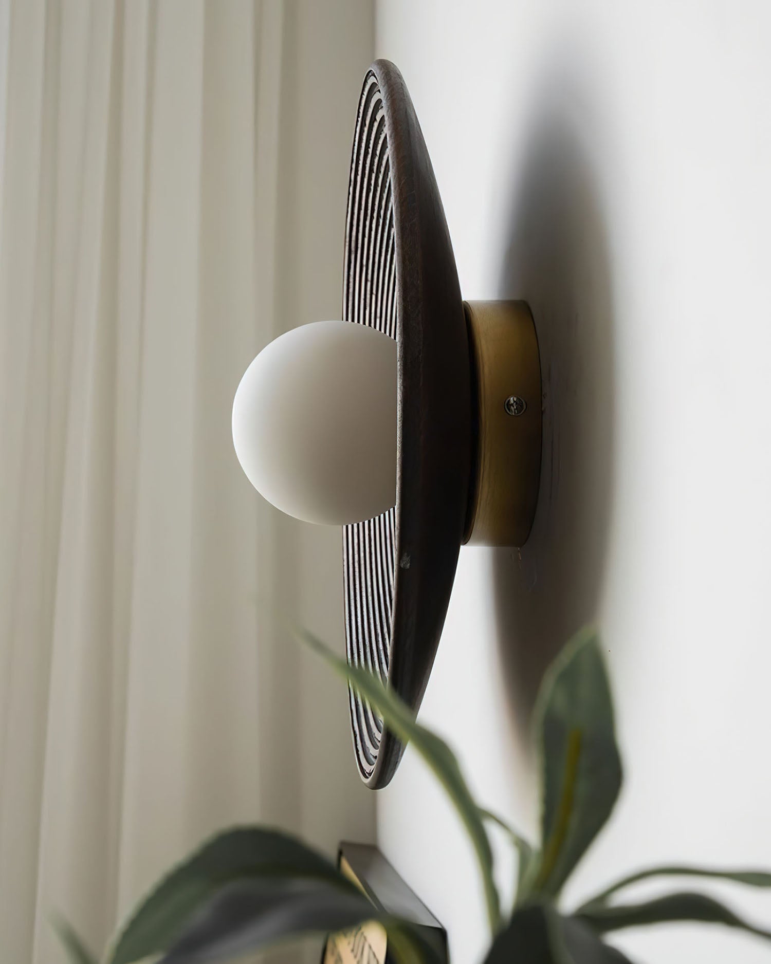 Serena Wall Lamp Wood Round Minimalist - Letslighting