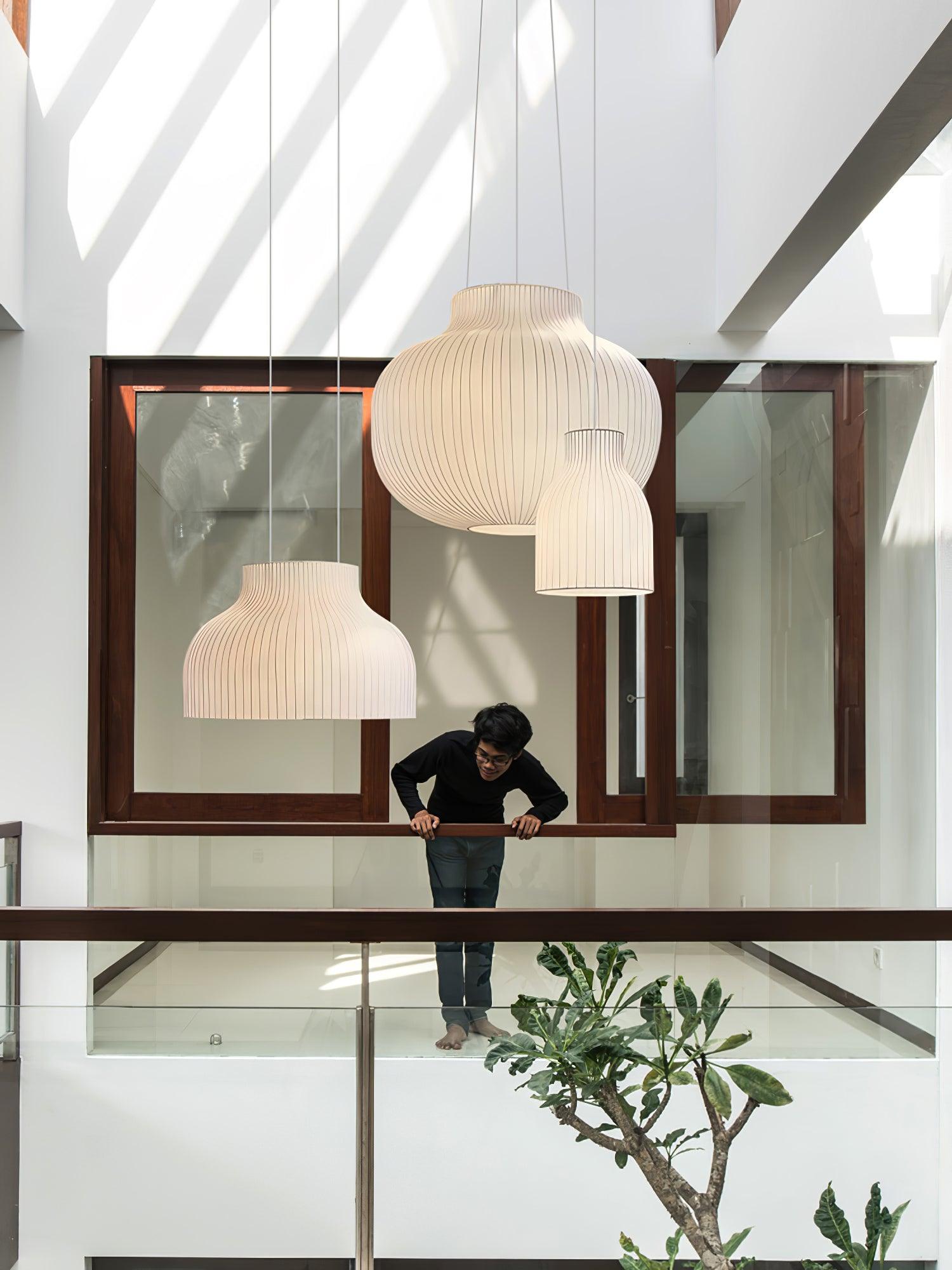 Lumina Silk Ribbed Pendant Light - Letslighting