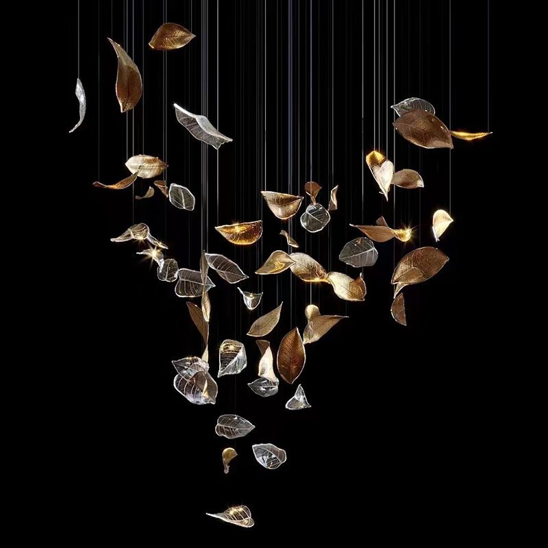 Cesilila Iridescent Leaf Pendant Light Chandelier - Letslighting