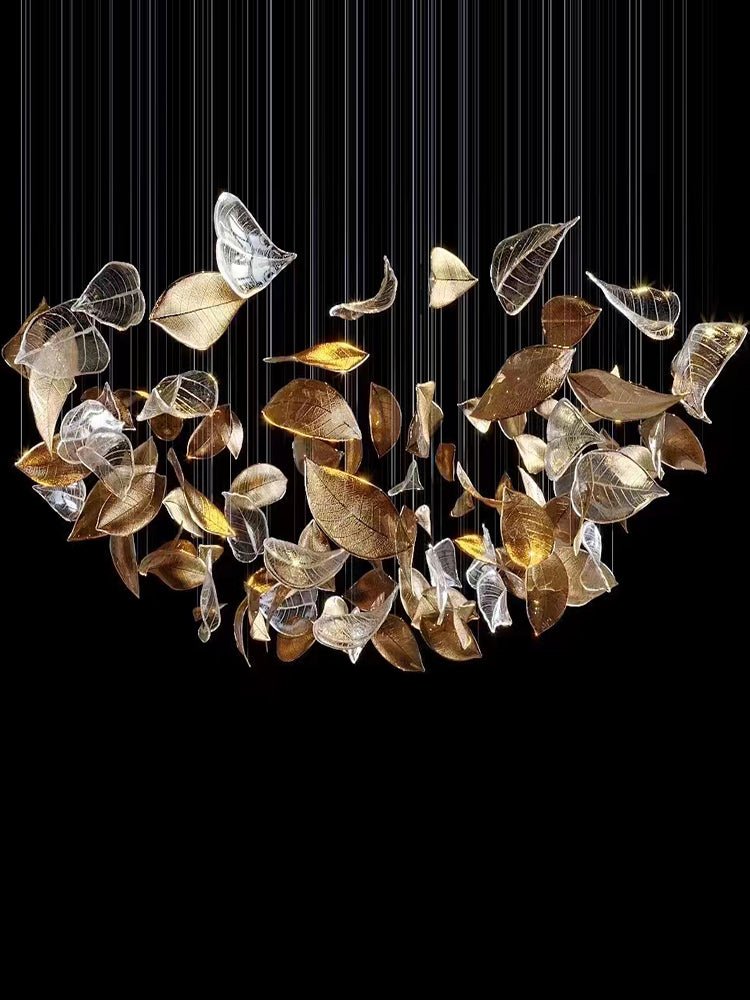 Cesilila Iridescent Leaf Pendant Light Chandelier - Letslighting