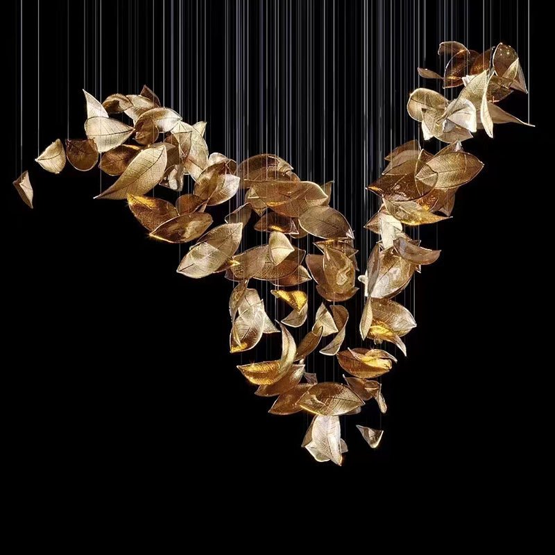 Cesilila Iridescent Leaf Pendant Light Chandelier - Letslighting
