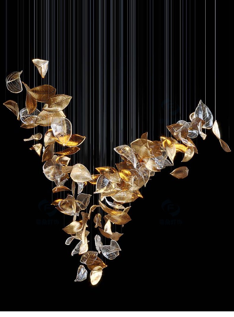 Cesilila Iridescent Leaf Pendant Light Chandelier - Letslighting