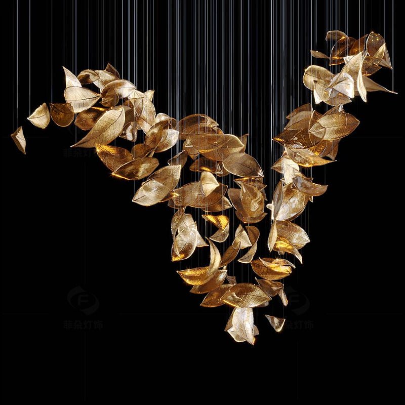 Cesilila Iridescent Leaf Pendant Light Chandelier - Letslighting