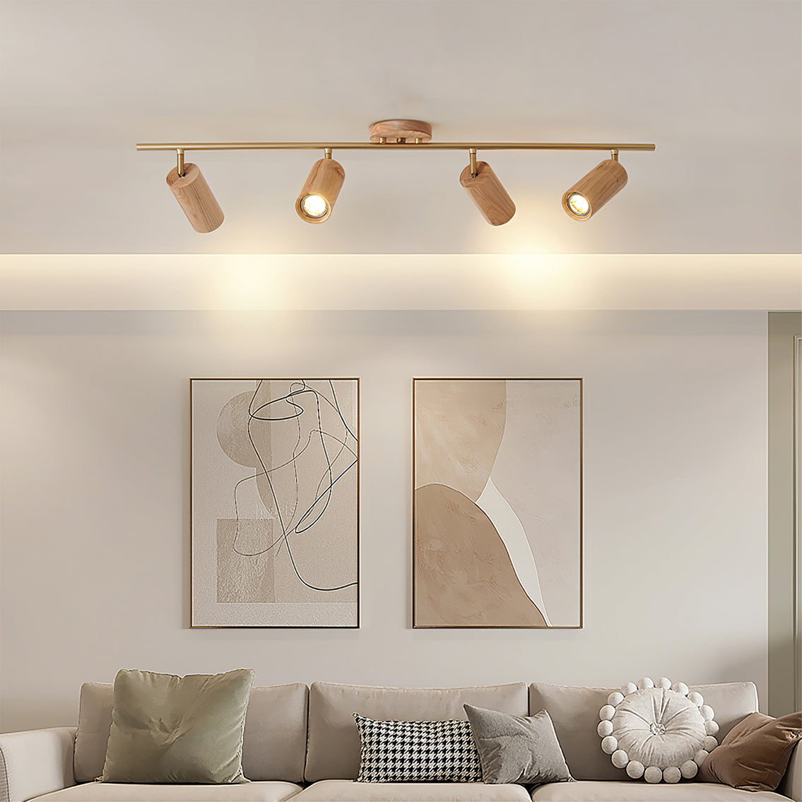 Aim Ceiling Light Spotlight  Wood Long Living Room
