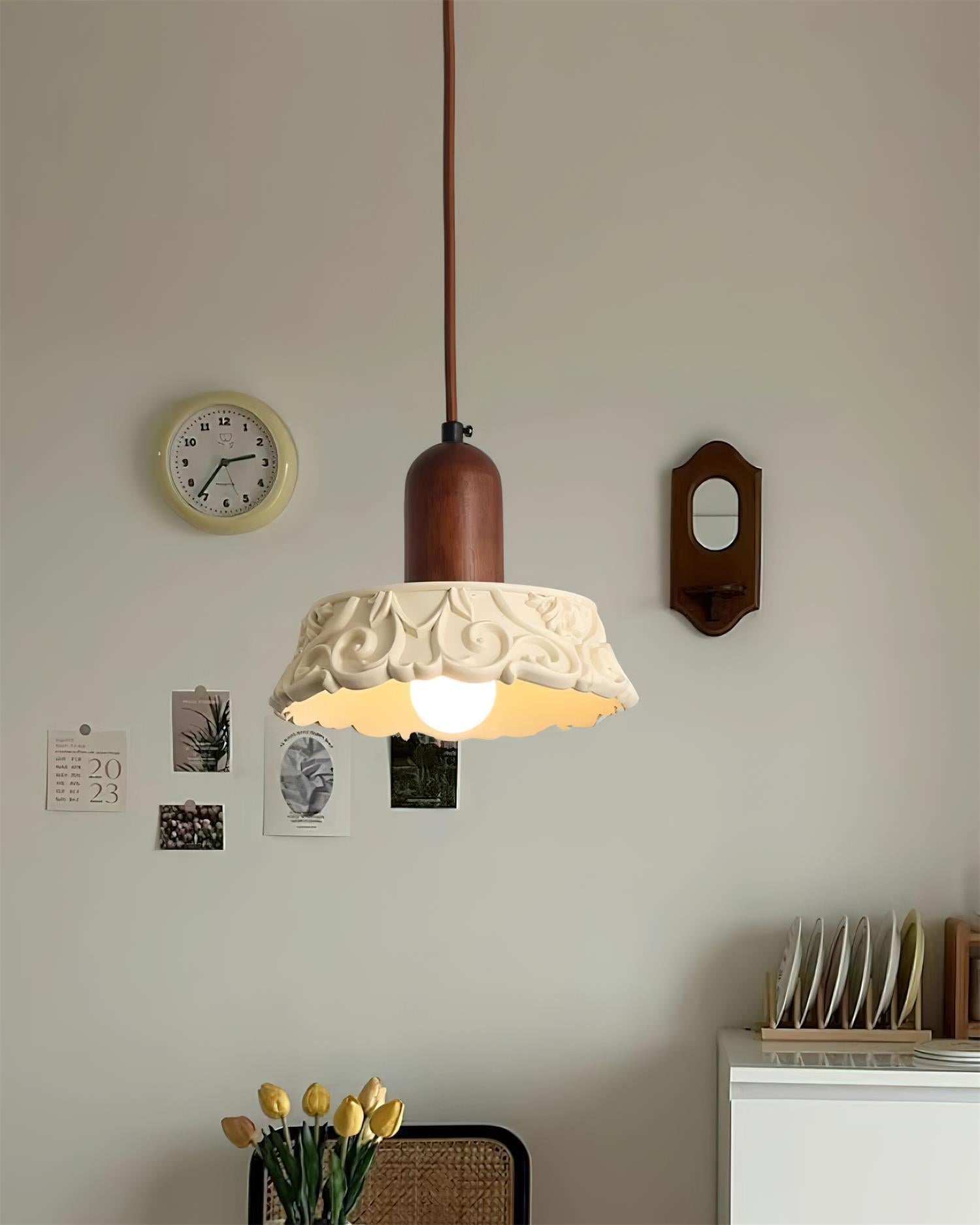 Shana Pendant Lamp Floral Resin - Letslighting