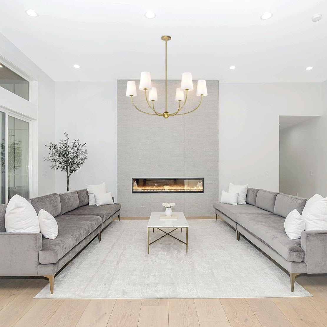 Vetheisra Vintage Industrial Brass Fabric Chandelier - Letslighting