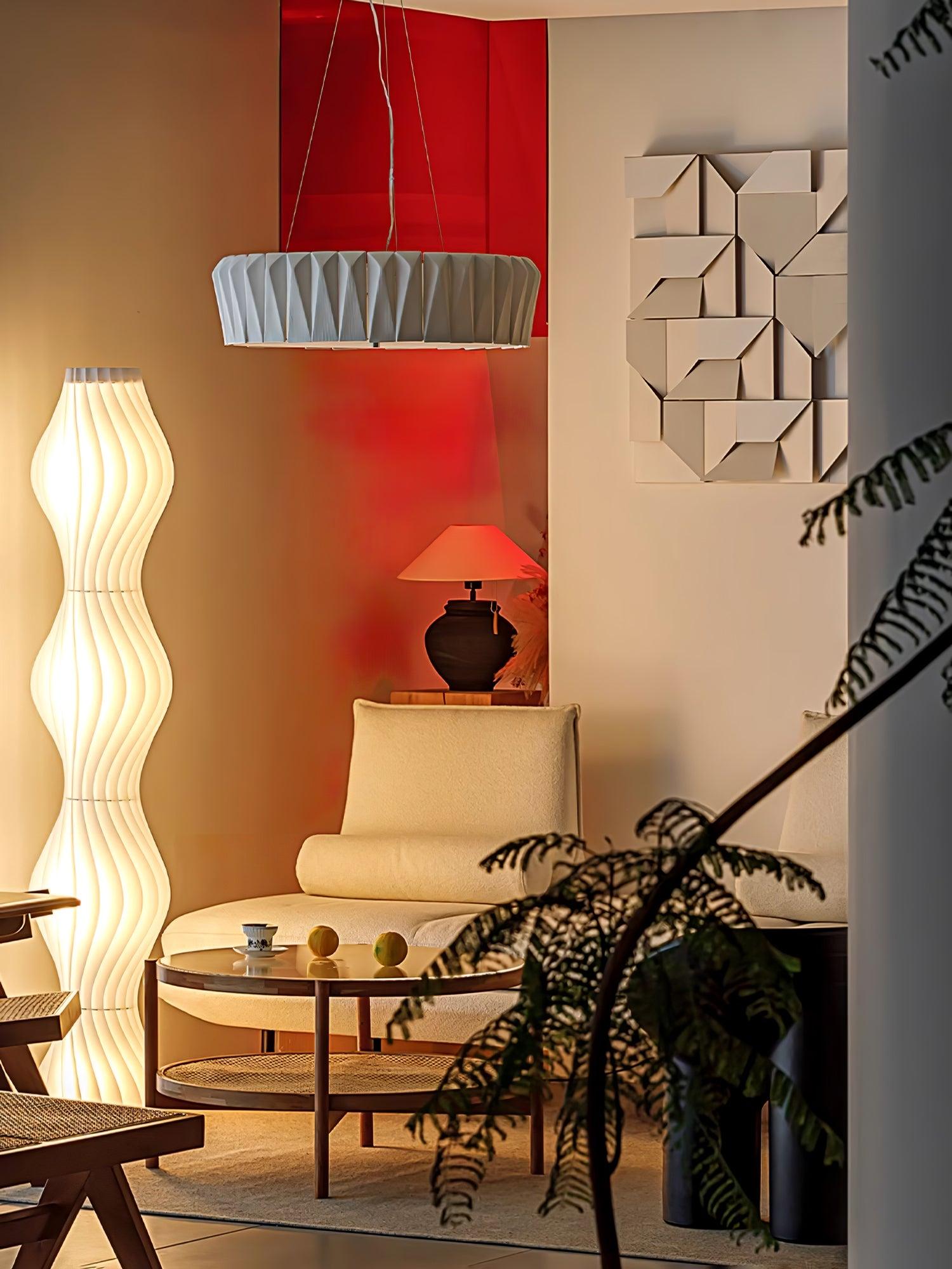 Vaeliora Ribbed Ceramic Pendant Light - Letslighting