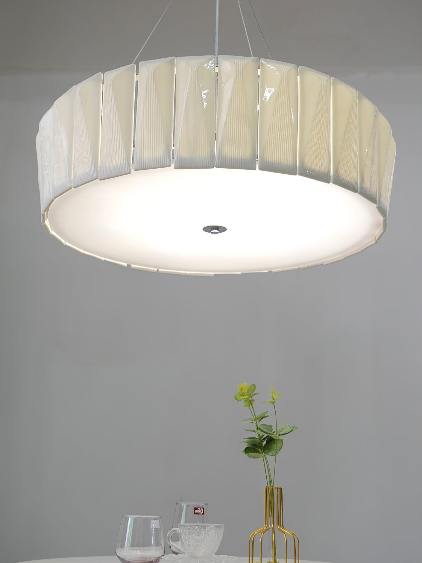 Vaeliora Ribbed Ceramic Pendant Light - Letslighting