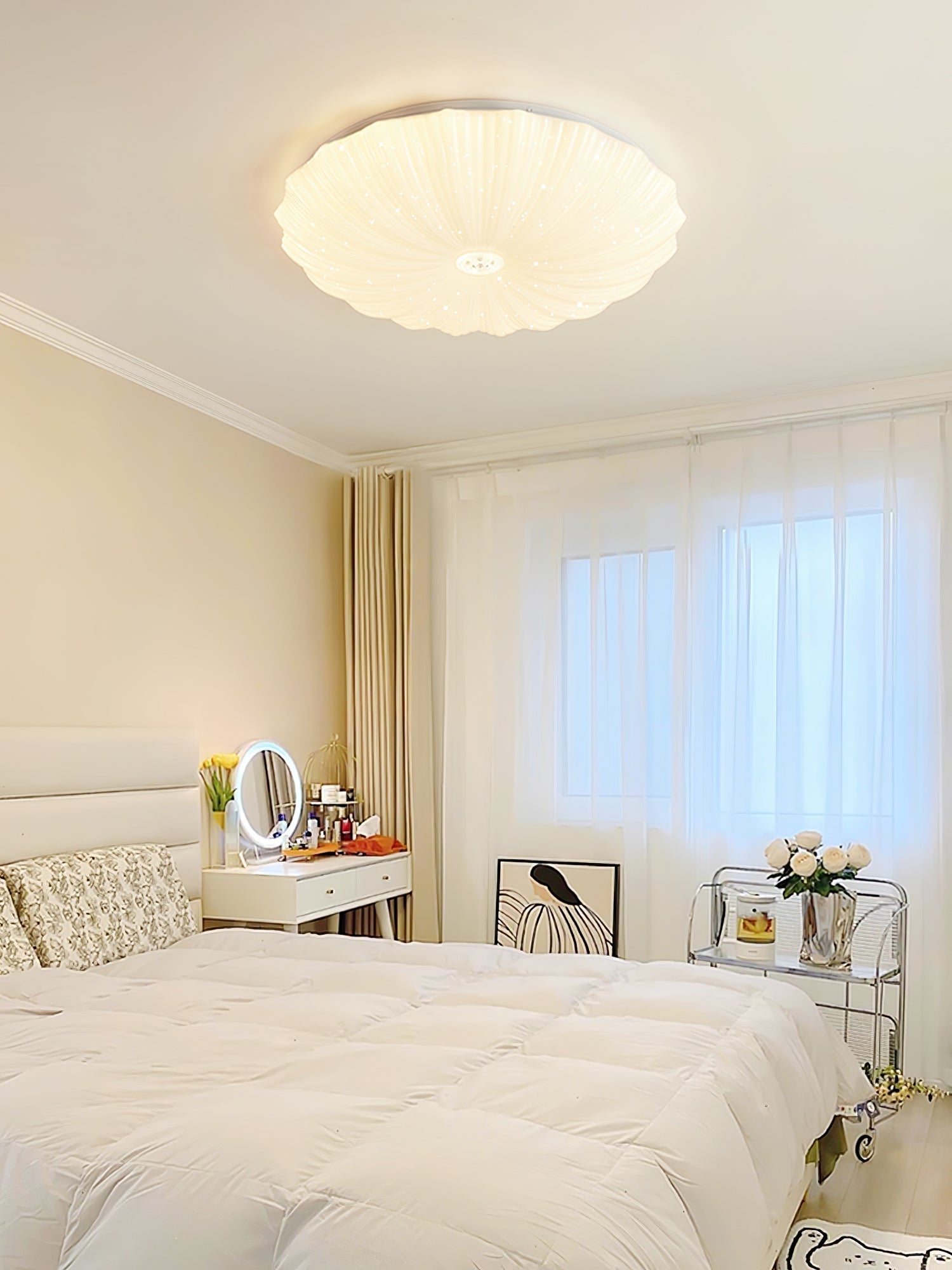 Coloria Nordic Art Shell Round Ceiling Lamp - Letslighting