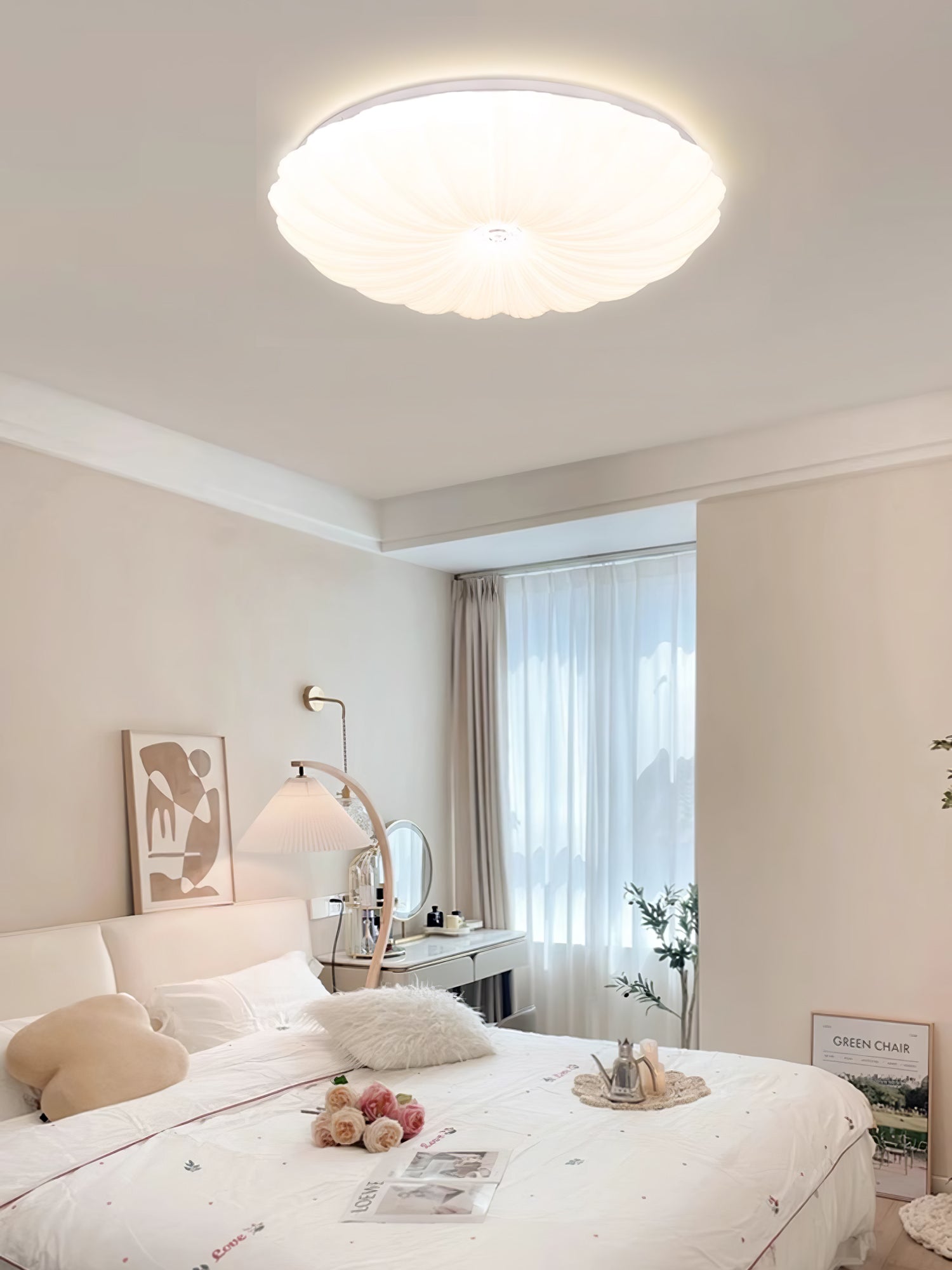 Coloria Nordic Art Shell Round Ceiling Lamp - Letslighting