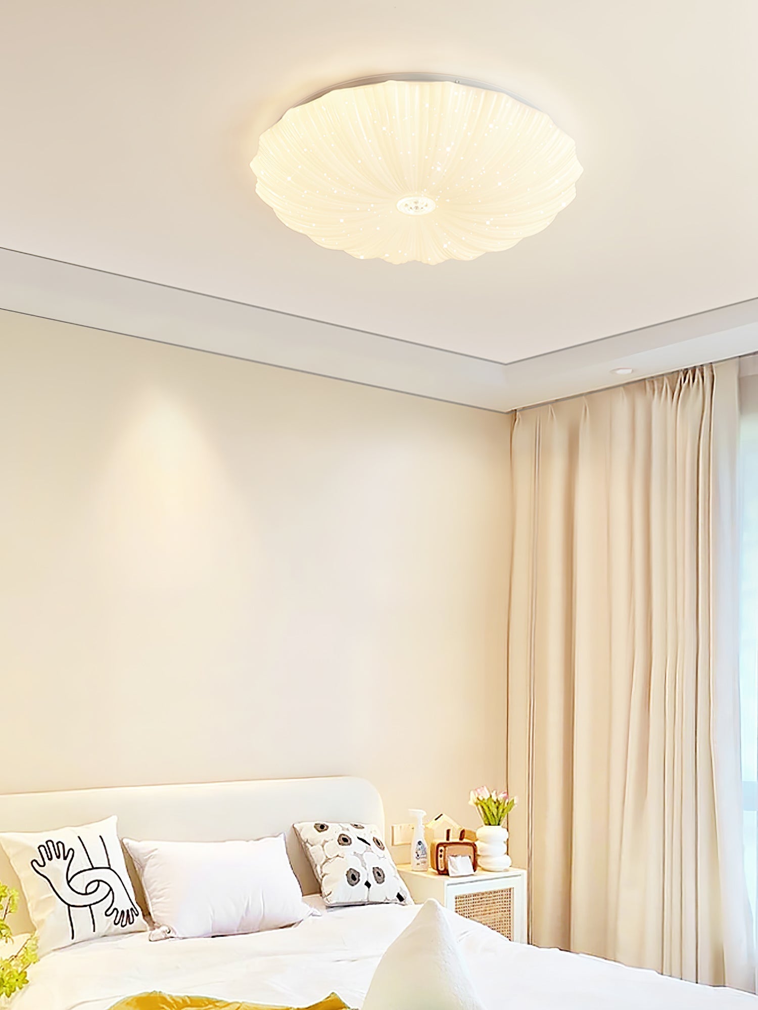 Coloria Nordic Art Shell Round Ceiling Lamp - Letslighting