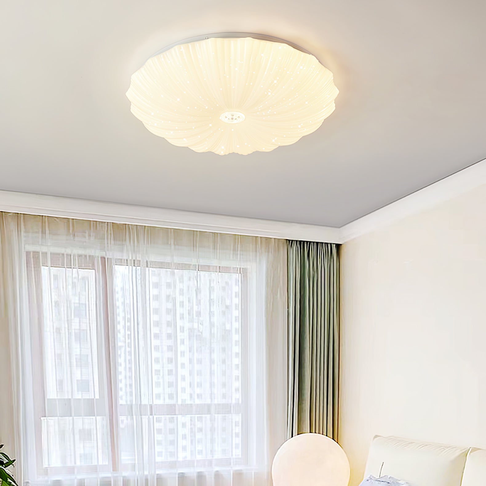 Coloria Nordic Art Shell Round Ceiling Lamp - Letslighting