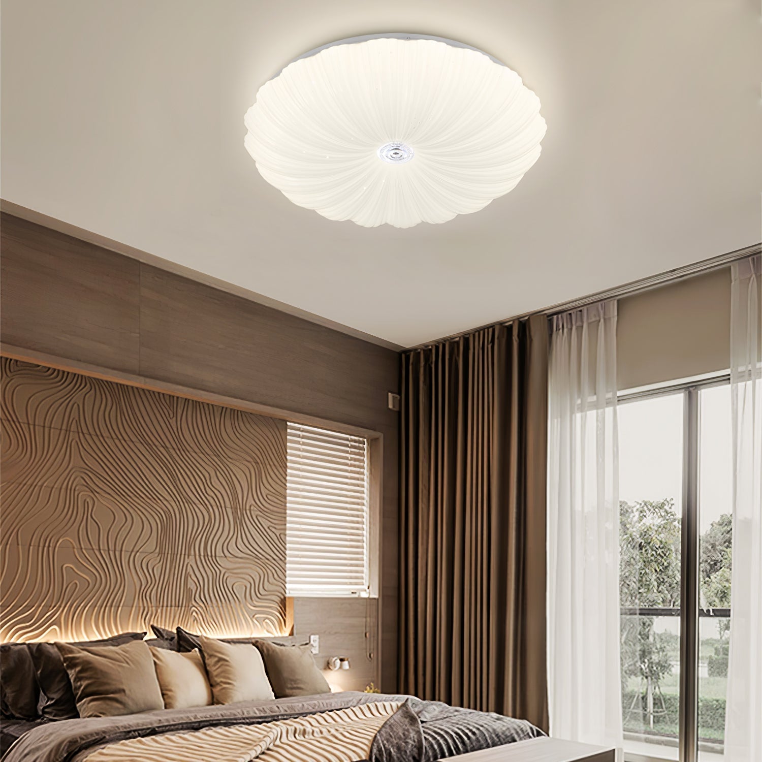 Coloria Nordic Art Shell Round Ceiling Lamp - Letslighting