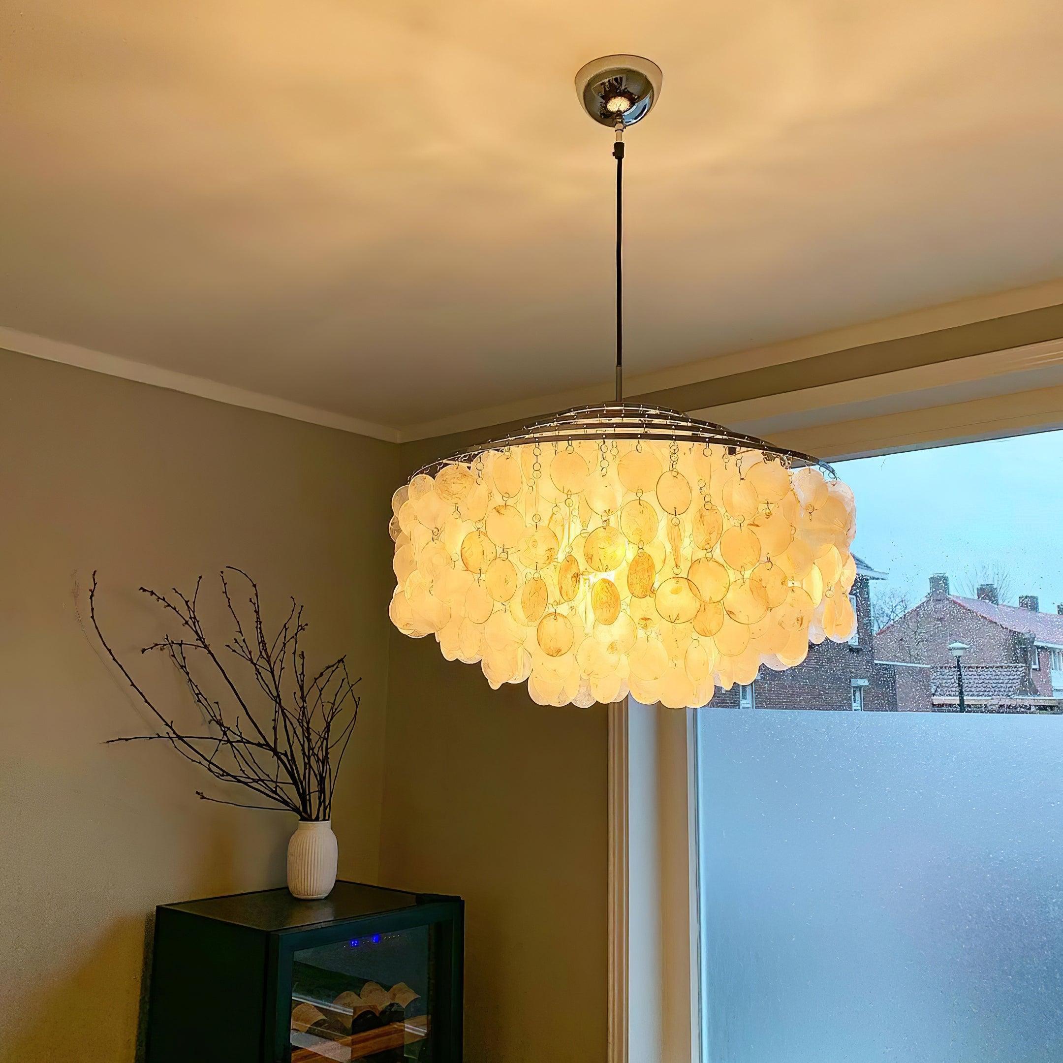 Elios Elegant Capiz Shell Chandelier - Letslighting