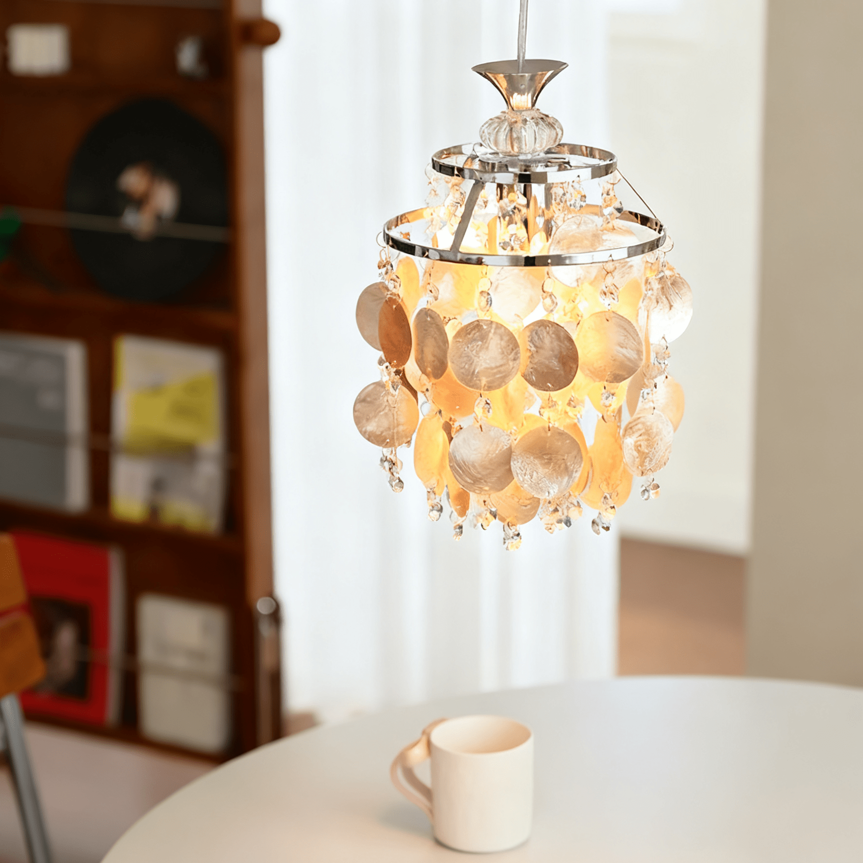 Shell Elegant Crystal Glass Pendant Light