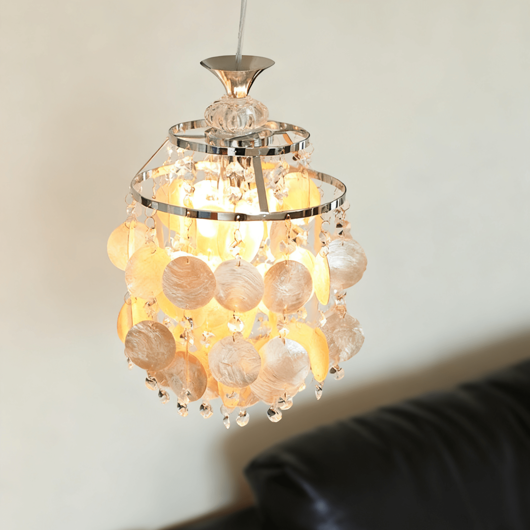Shell Elegant Crystal Glass Pendant Light