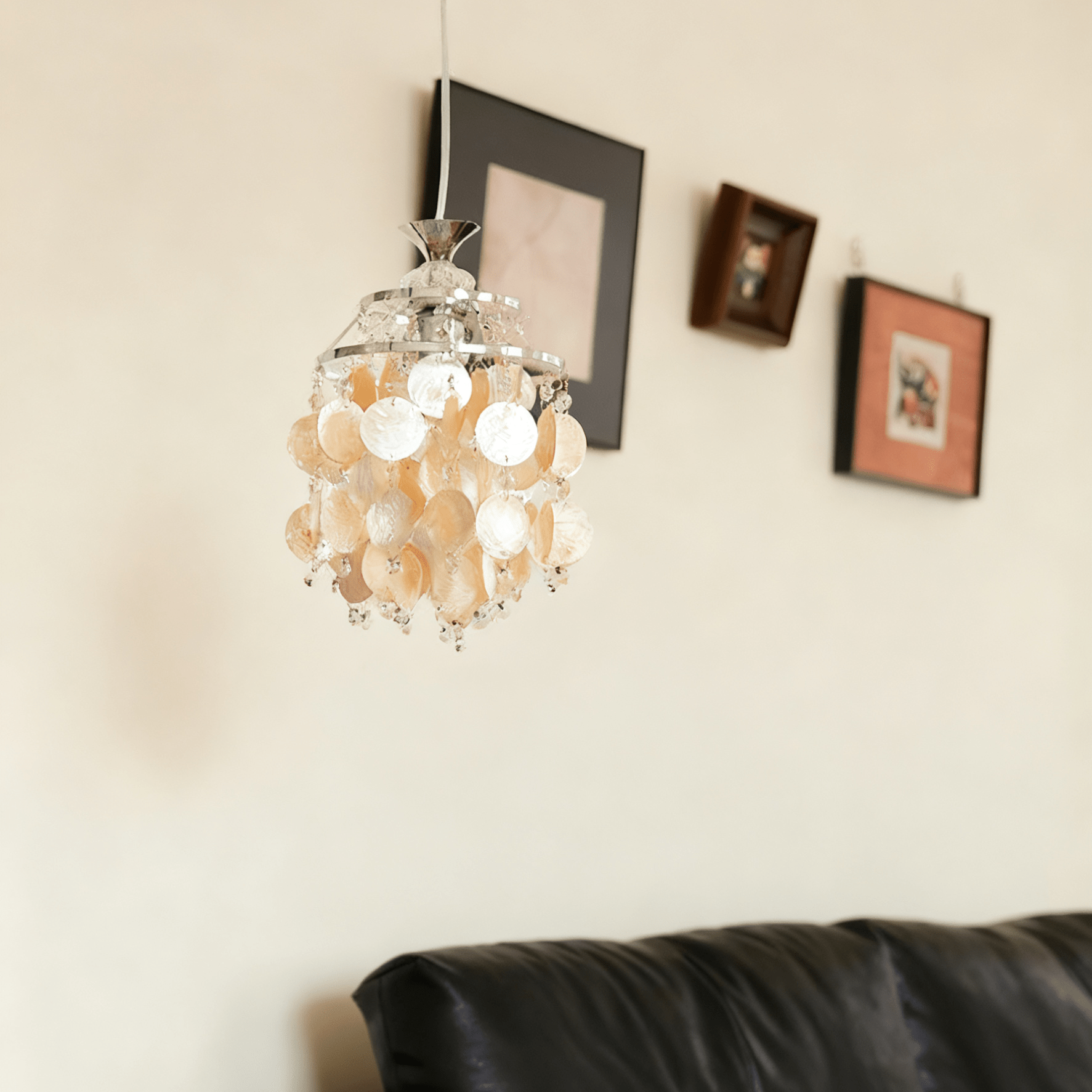 Shell Elegant Crystal Glass Pendant Light