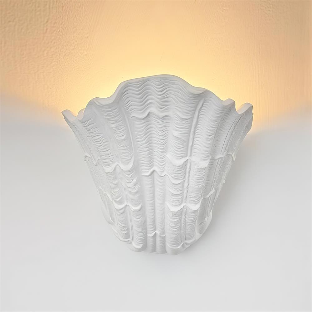 Wall Lamp Shell Plaster Handcrafted Seashell Shape Artistic - Letslighting