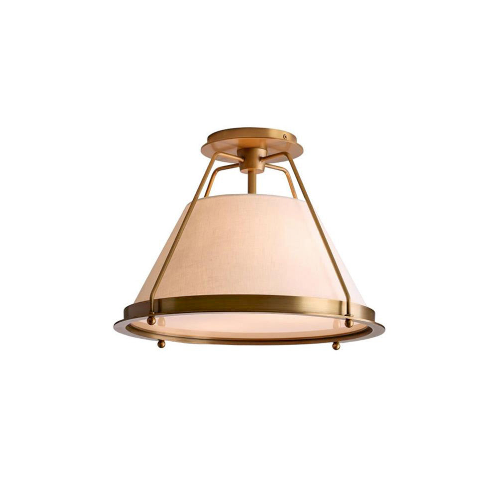 Ardennes Vintage Industrial Fabric Flush Mount Ceiling Light - Letslighting