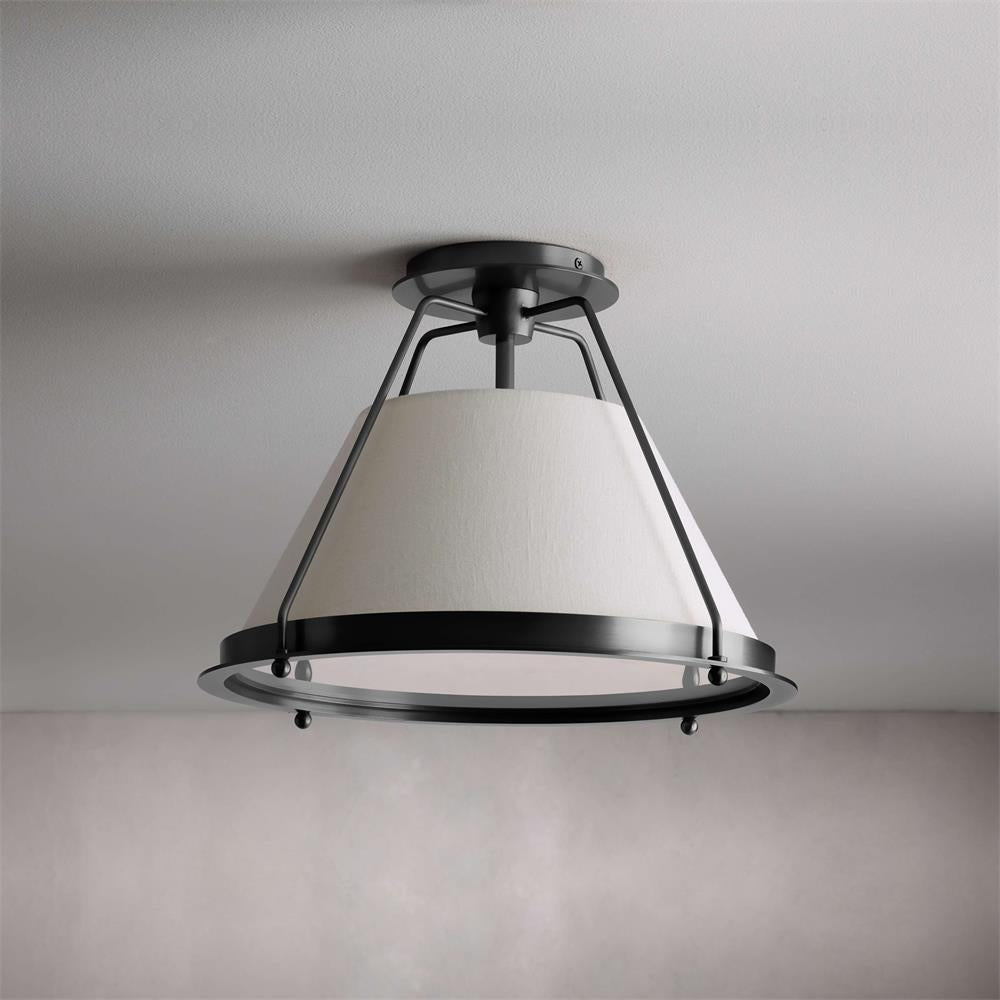 Ardennes Vintage Industrial Fabric Flush Mount Ceiling Light - Letslighting