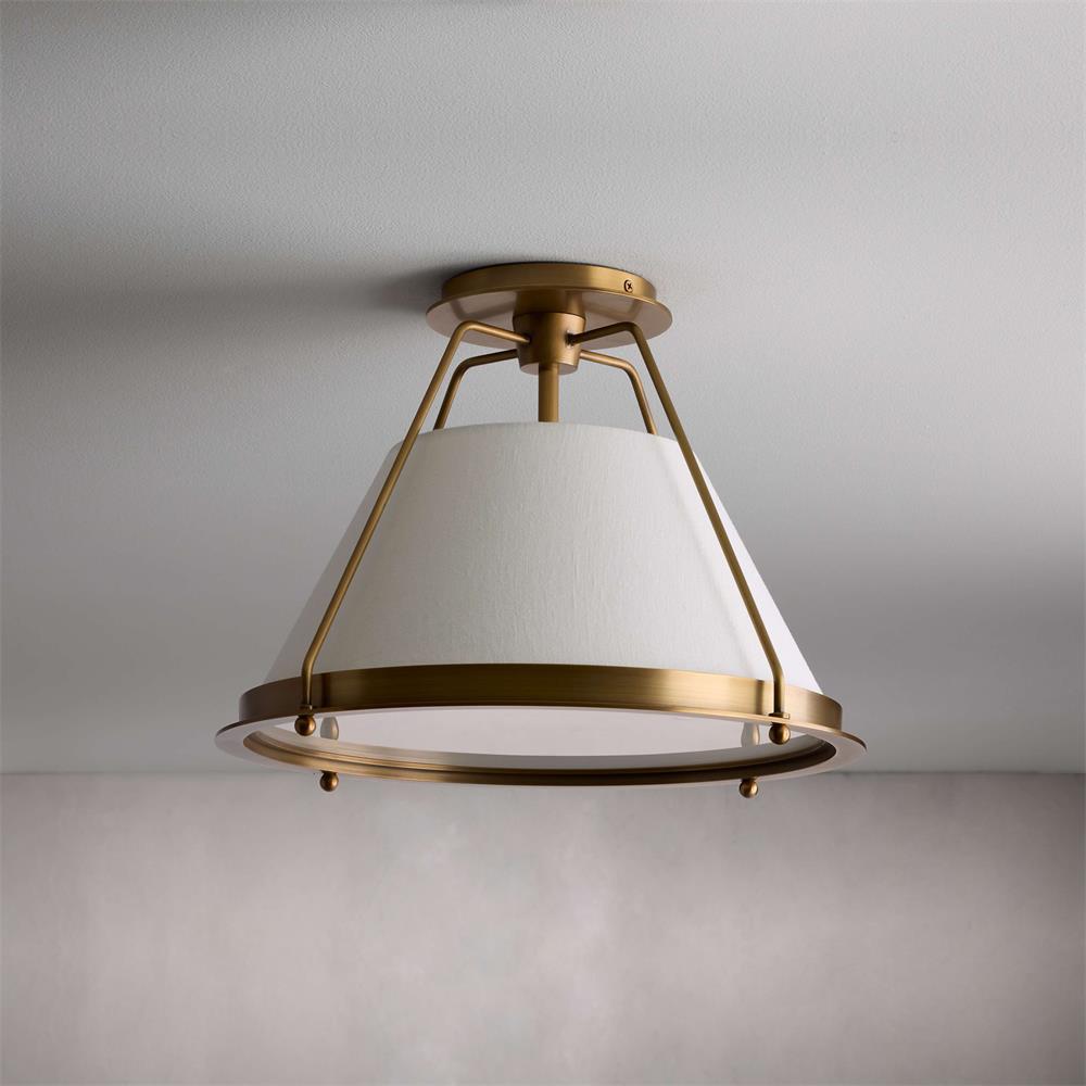 Ardennes Vintage Industrial Fabric Flush Mount Ceiling Light - Letslighting