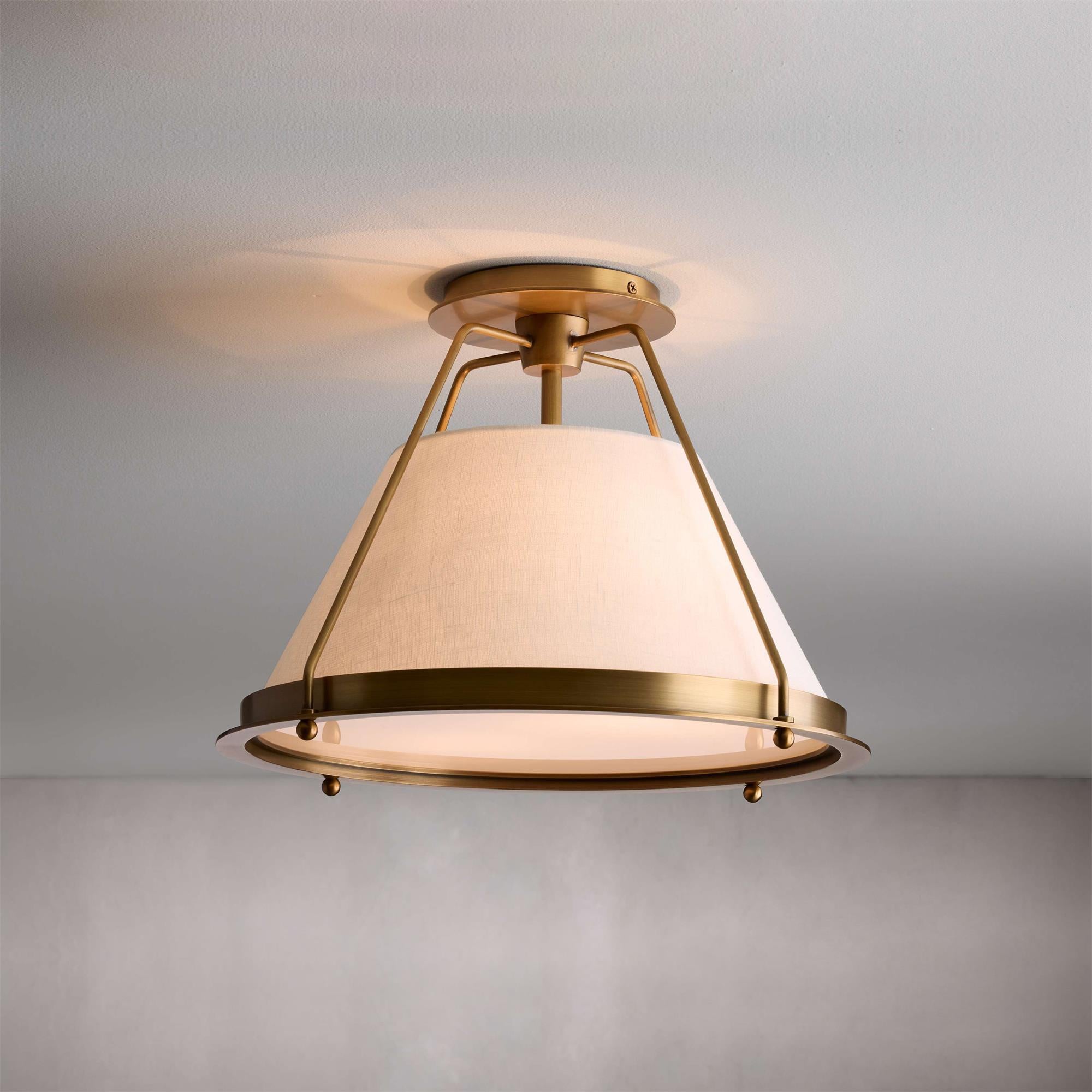 Ardennes Vintage Industrial Fabric Flush Mount Ceiling Light - Letslighting