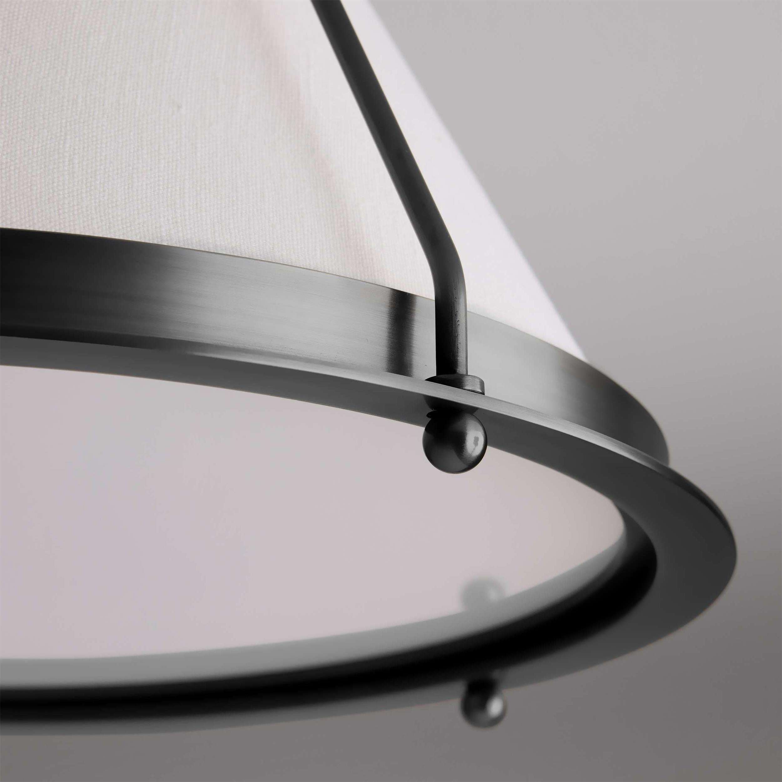 Ardennes Vintage Industrial Fabric Flush Mount Ceiling Light - Letslighting