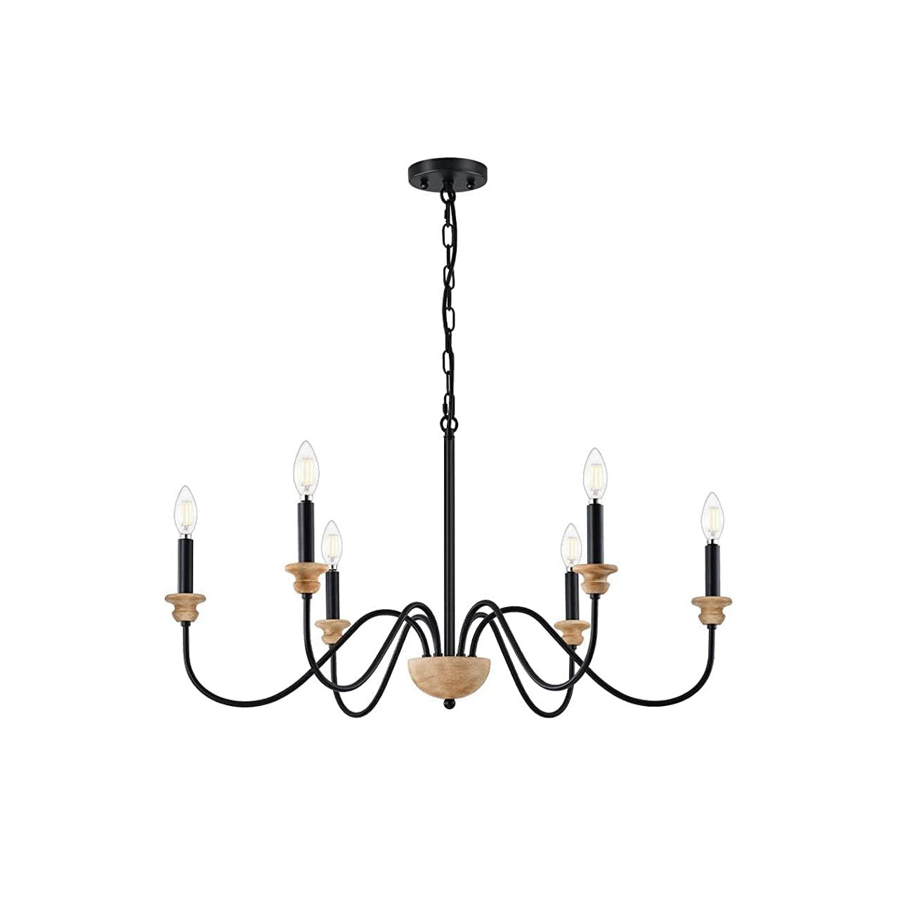 Zalaeira Vintage Industrial Traditional Wooden Chandelier - Letslighting